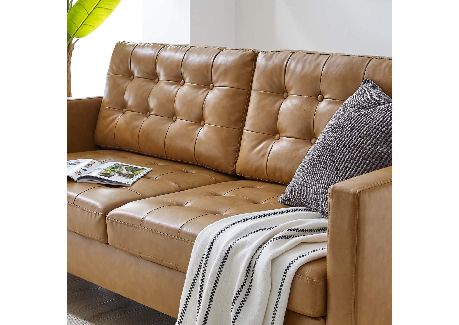 Exalt Tufted Vegan Leather Sofa,Modway