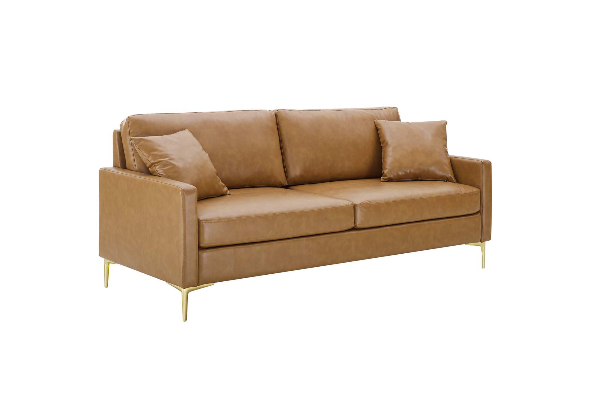 Tan Juliana Vegan Leather Sofa,Modway