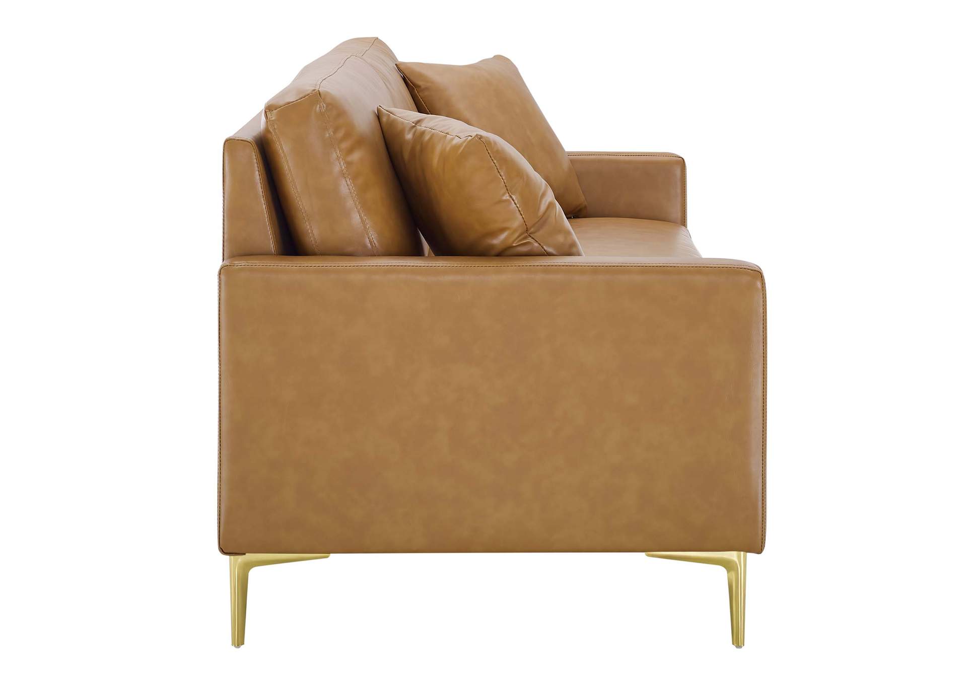 Tan Juliana Vegan Leather Sofa,Modway