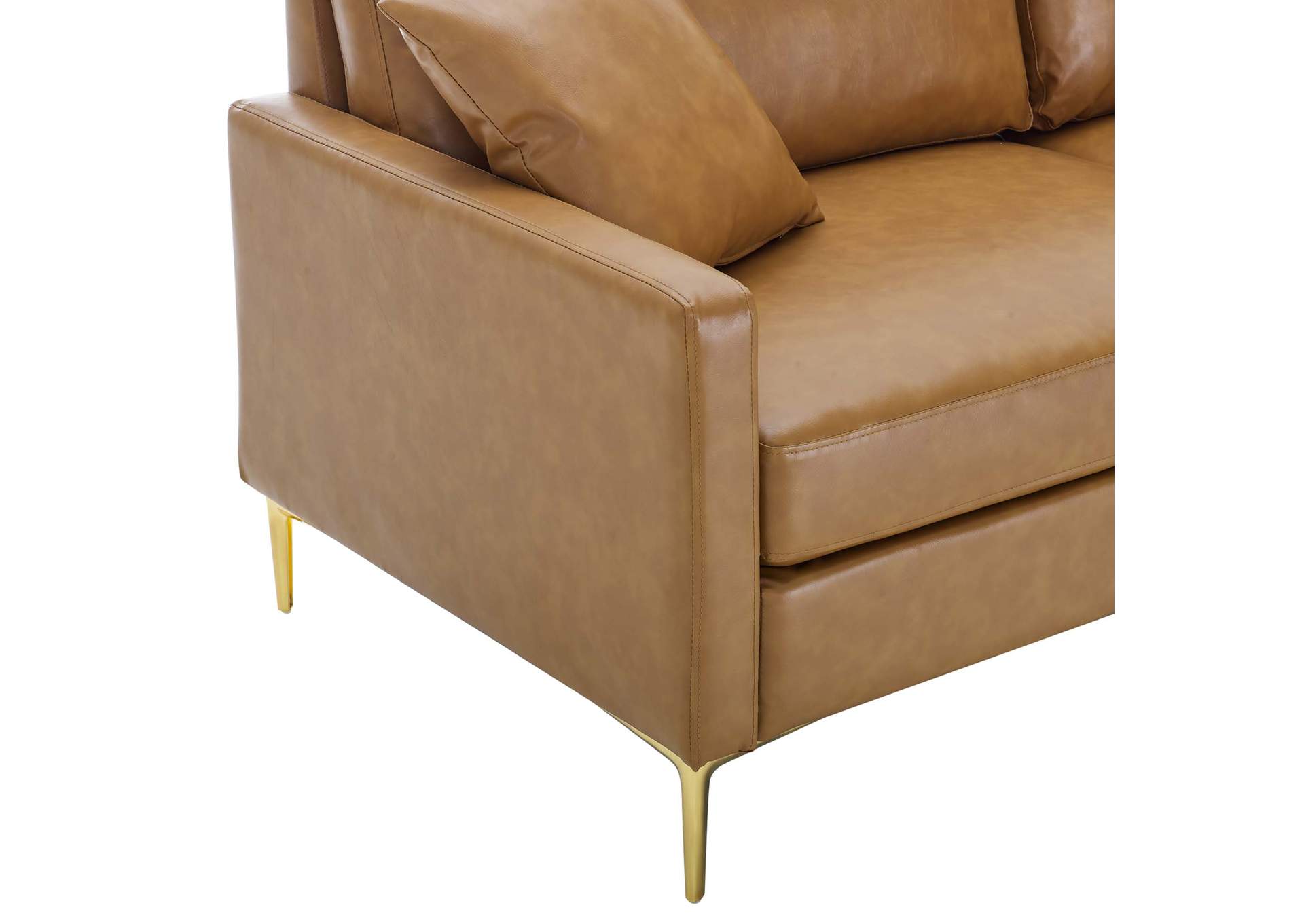 Tan Juliana Vegan Leather Sofa,Modway