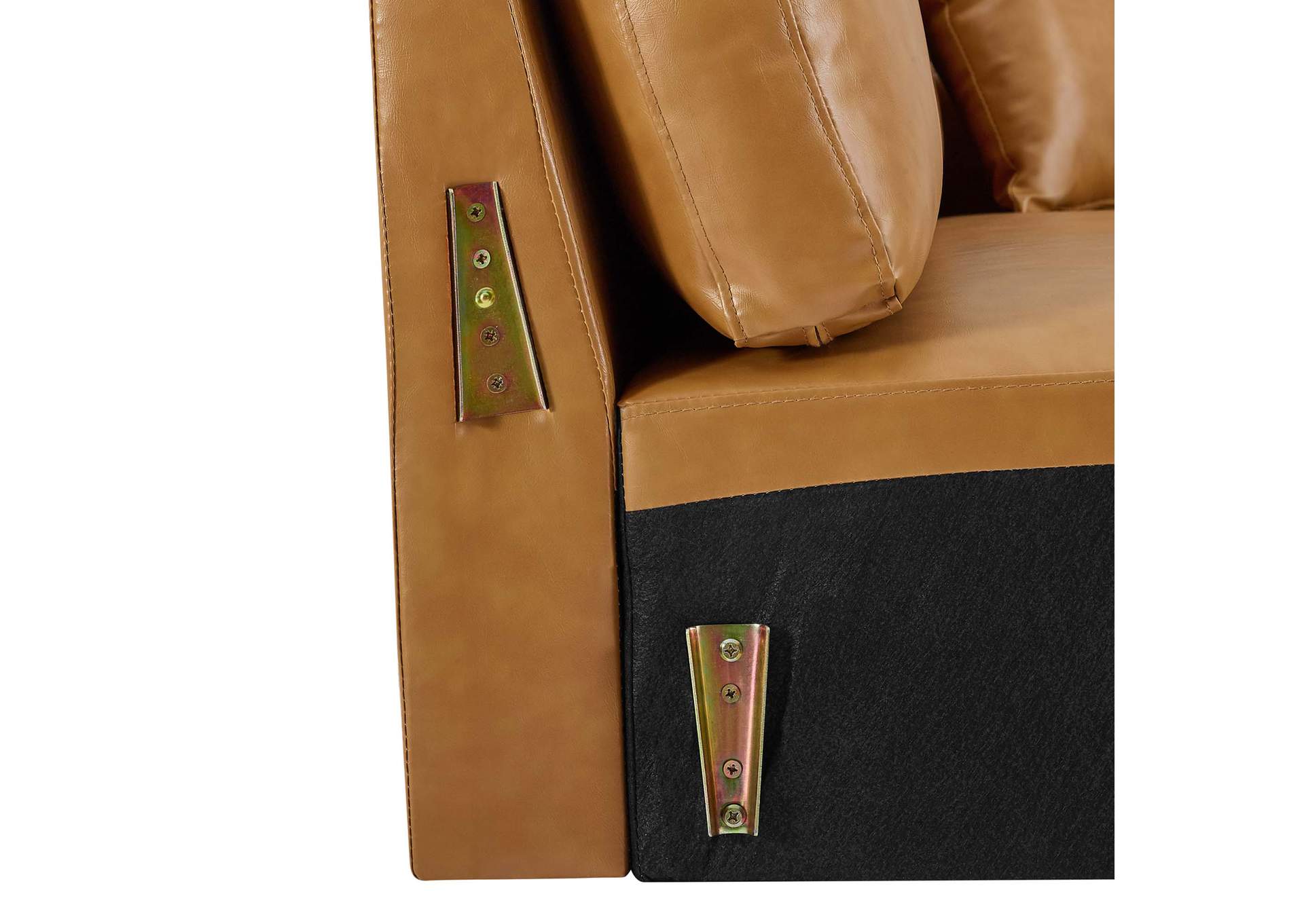 Tan Juliana Vegan Leather Sofa,Modway