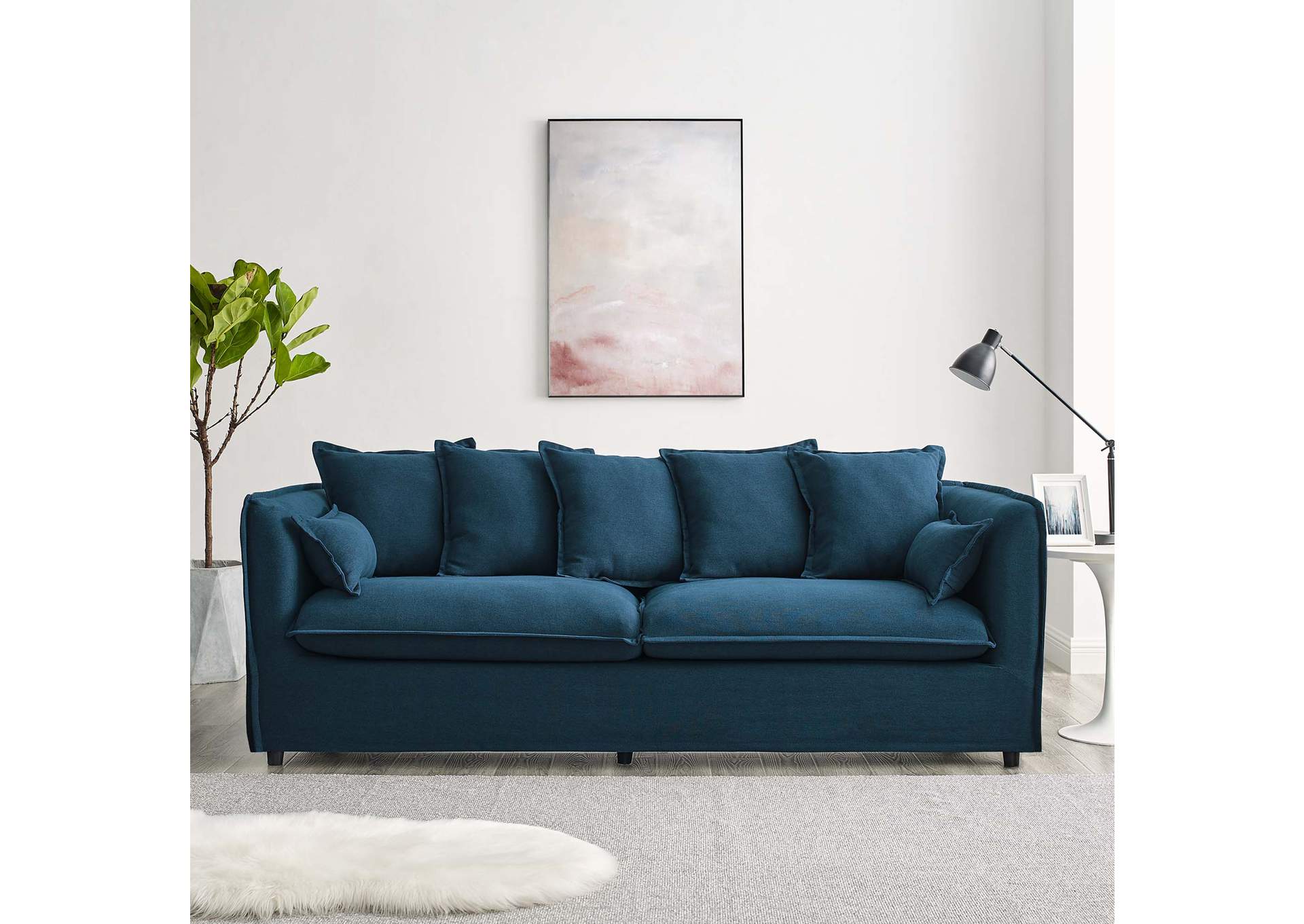 Azure Avalon Slipcover Fabric Sofa,Modway