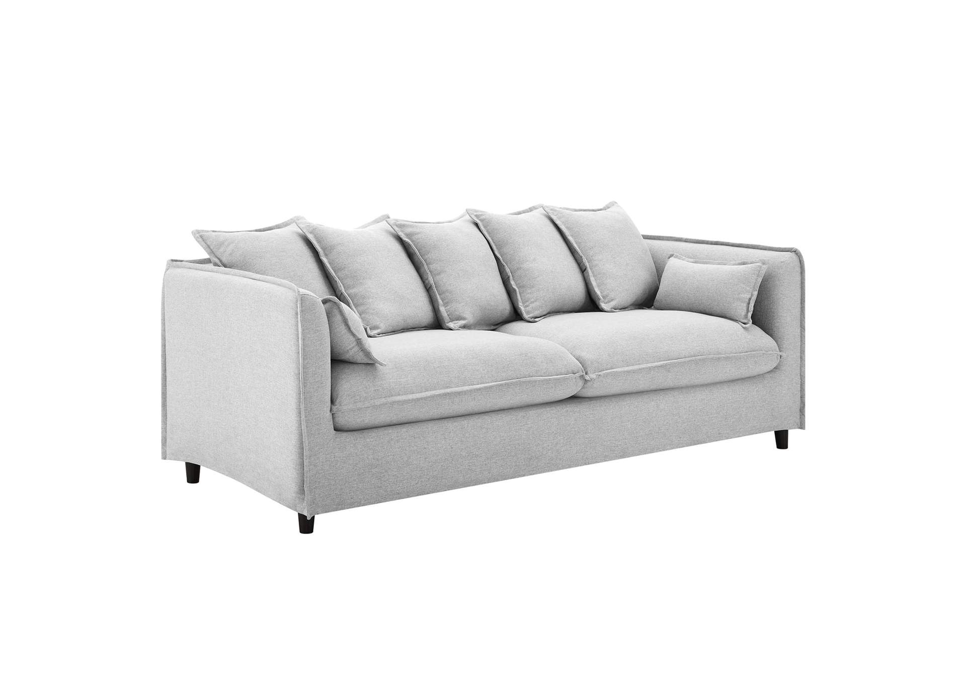 Light Gray Avalon Slipcover Fabric Sofa,Modway