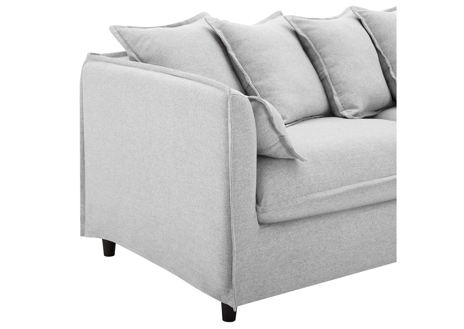 Light Gray Avalon Slipcover Fabric Sofa,Modway