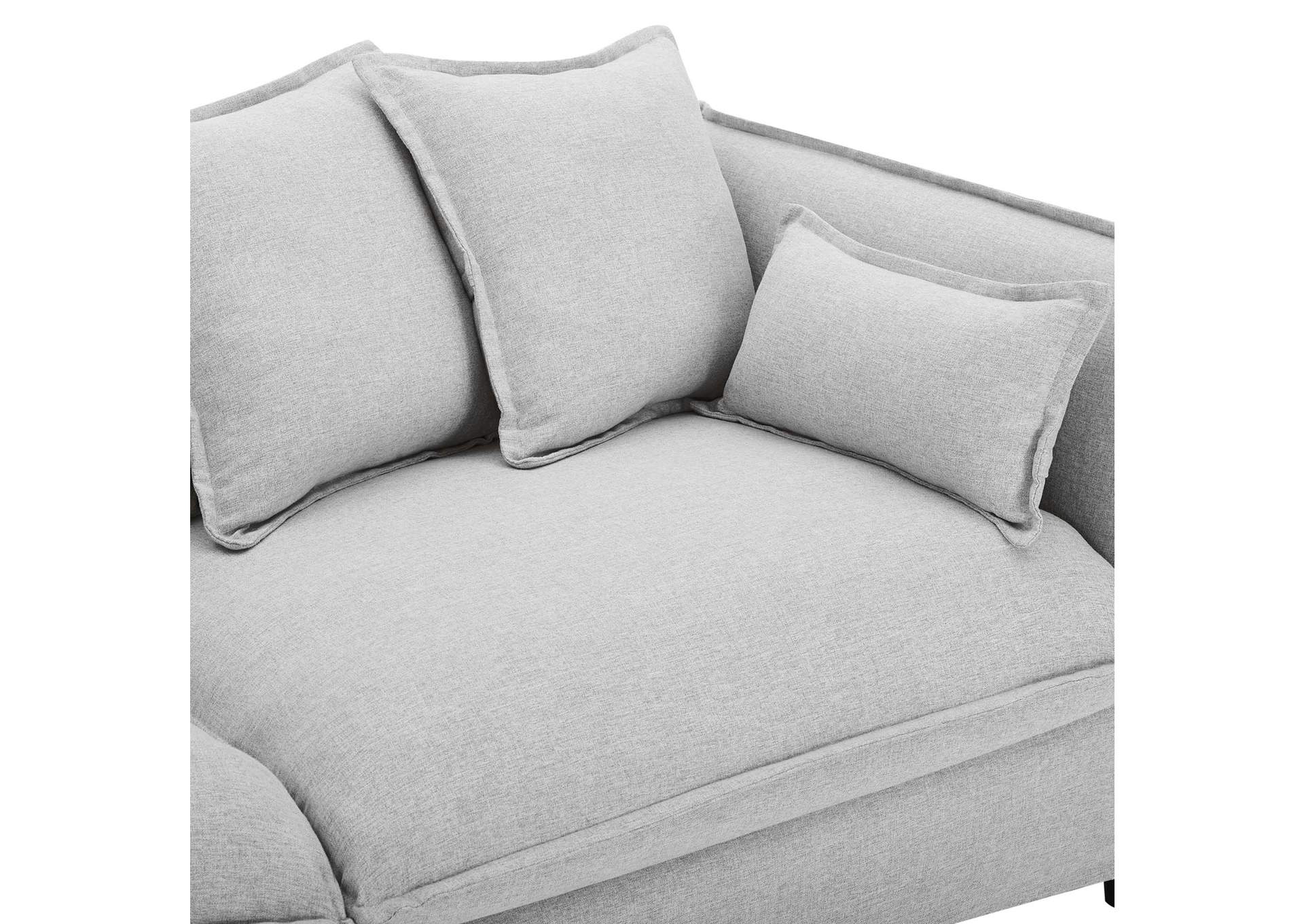 Light Gray Avalon Slipcover Fabric Sofa,Modway