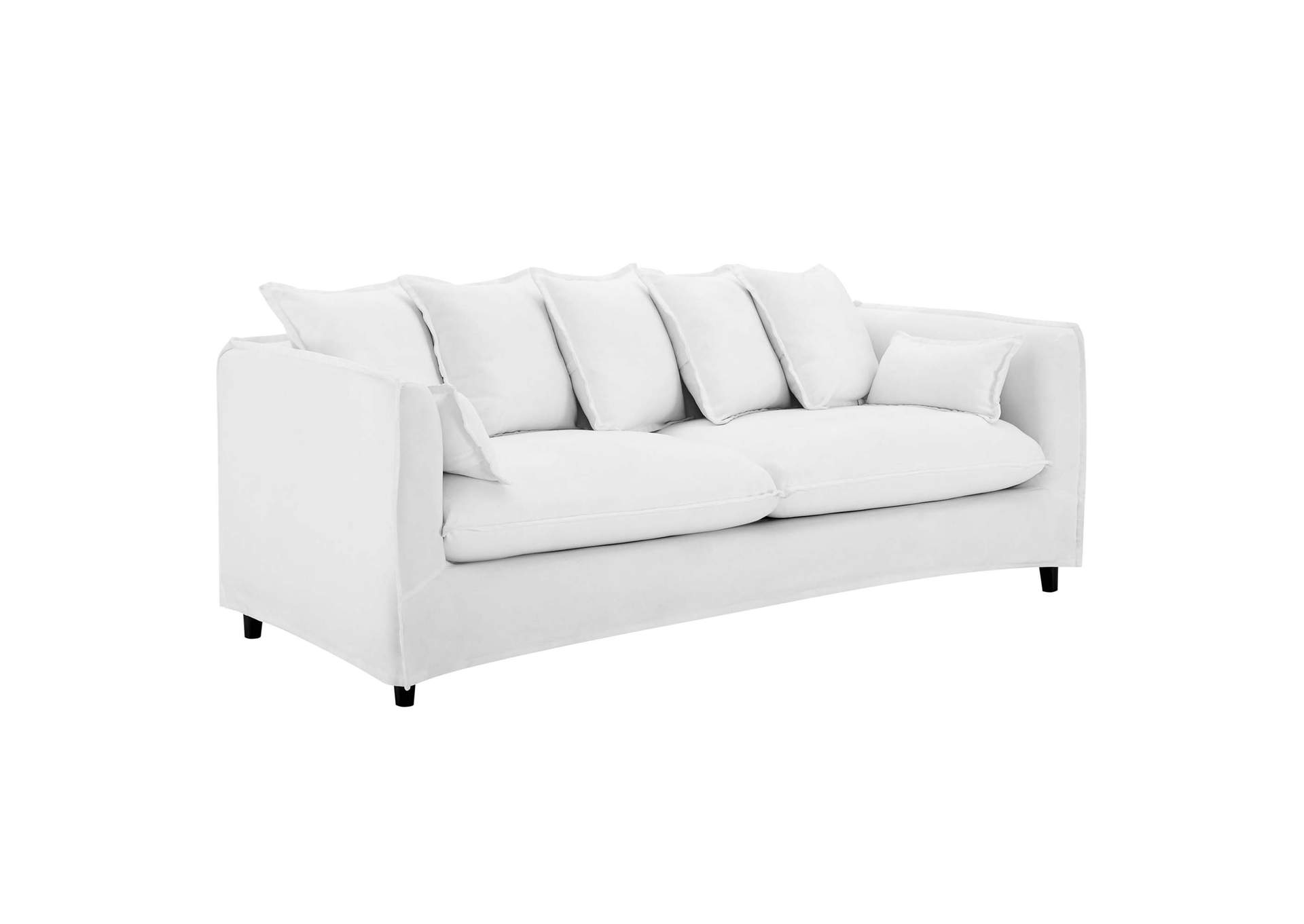 White Avalon Slipcover Fabric Sofa,Modway