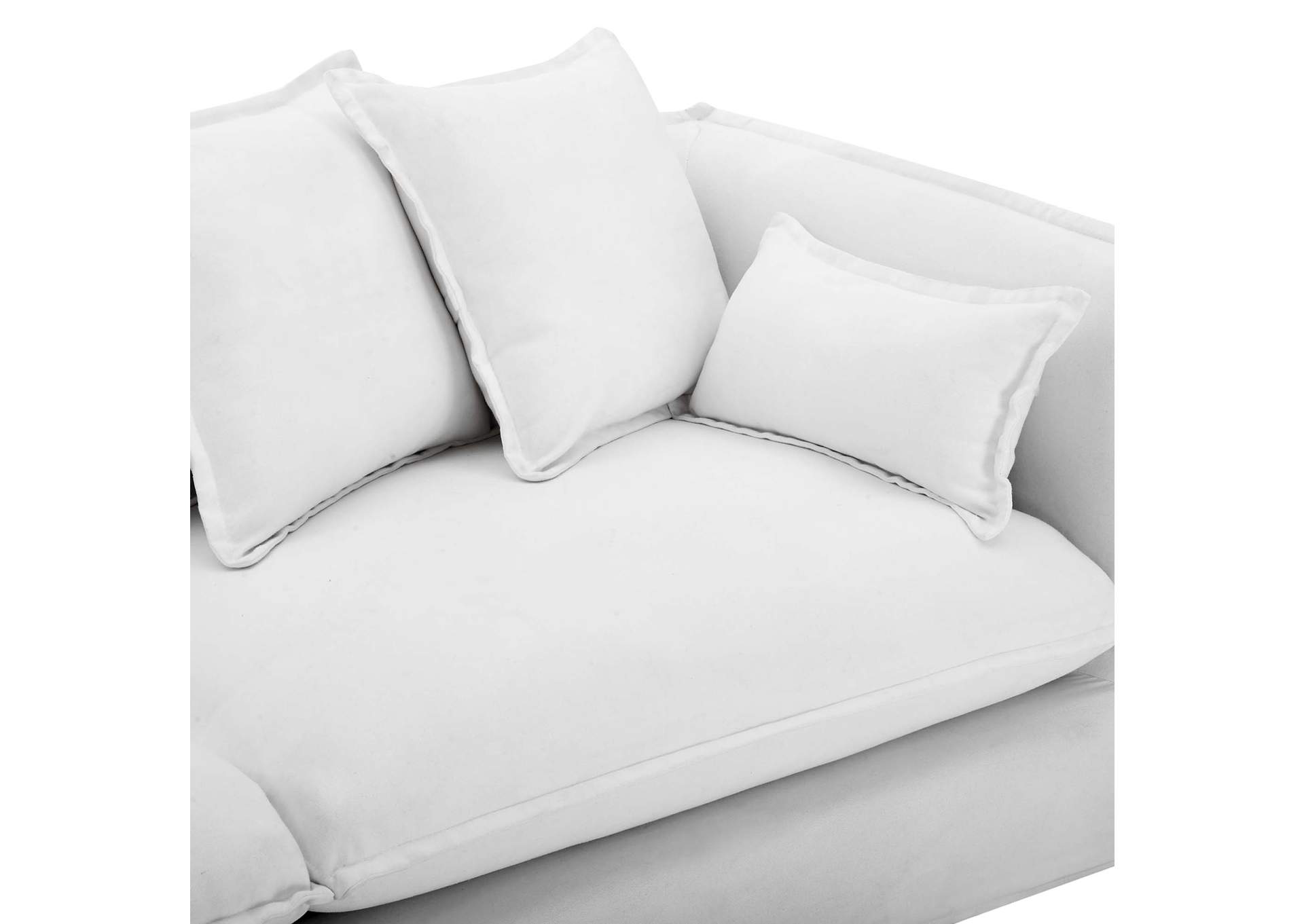 White Avalon Slipcover Fabric Sofa,Modway