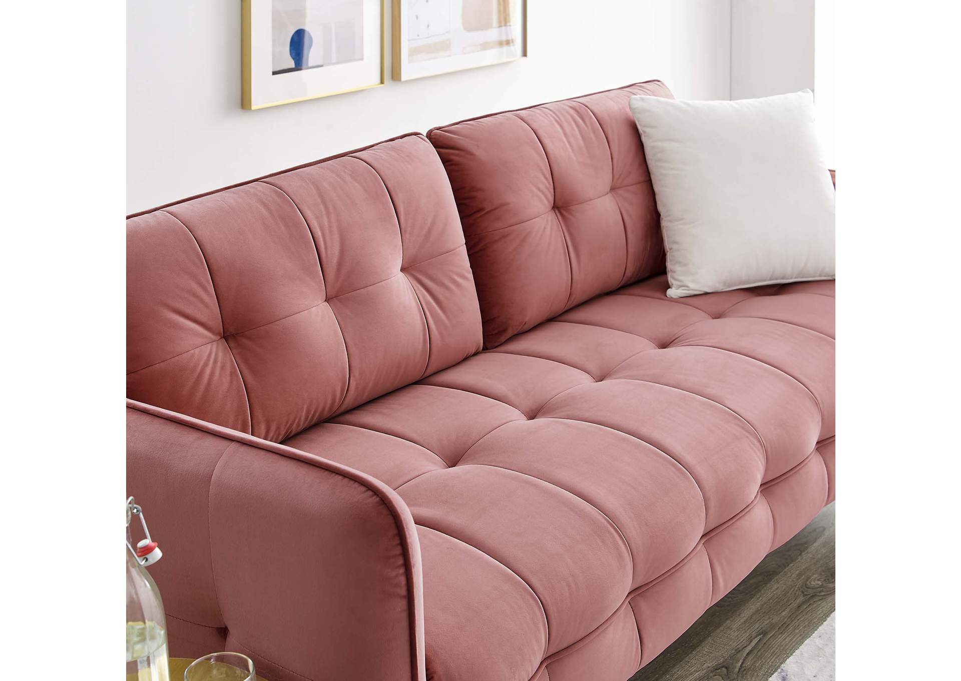 Dusty Rose Cameron Tufted Performance Velvet Sofa,Modway