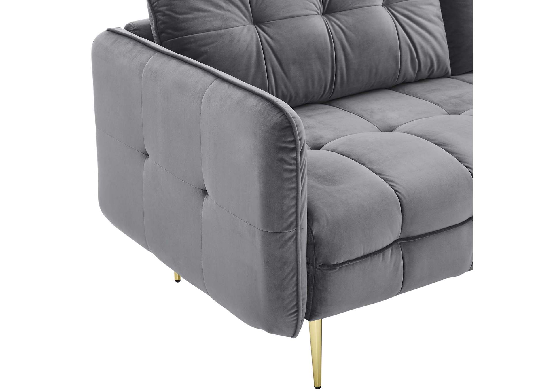 Gray Cameron Tufted Performance Velvet Sofa,Modway