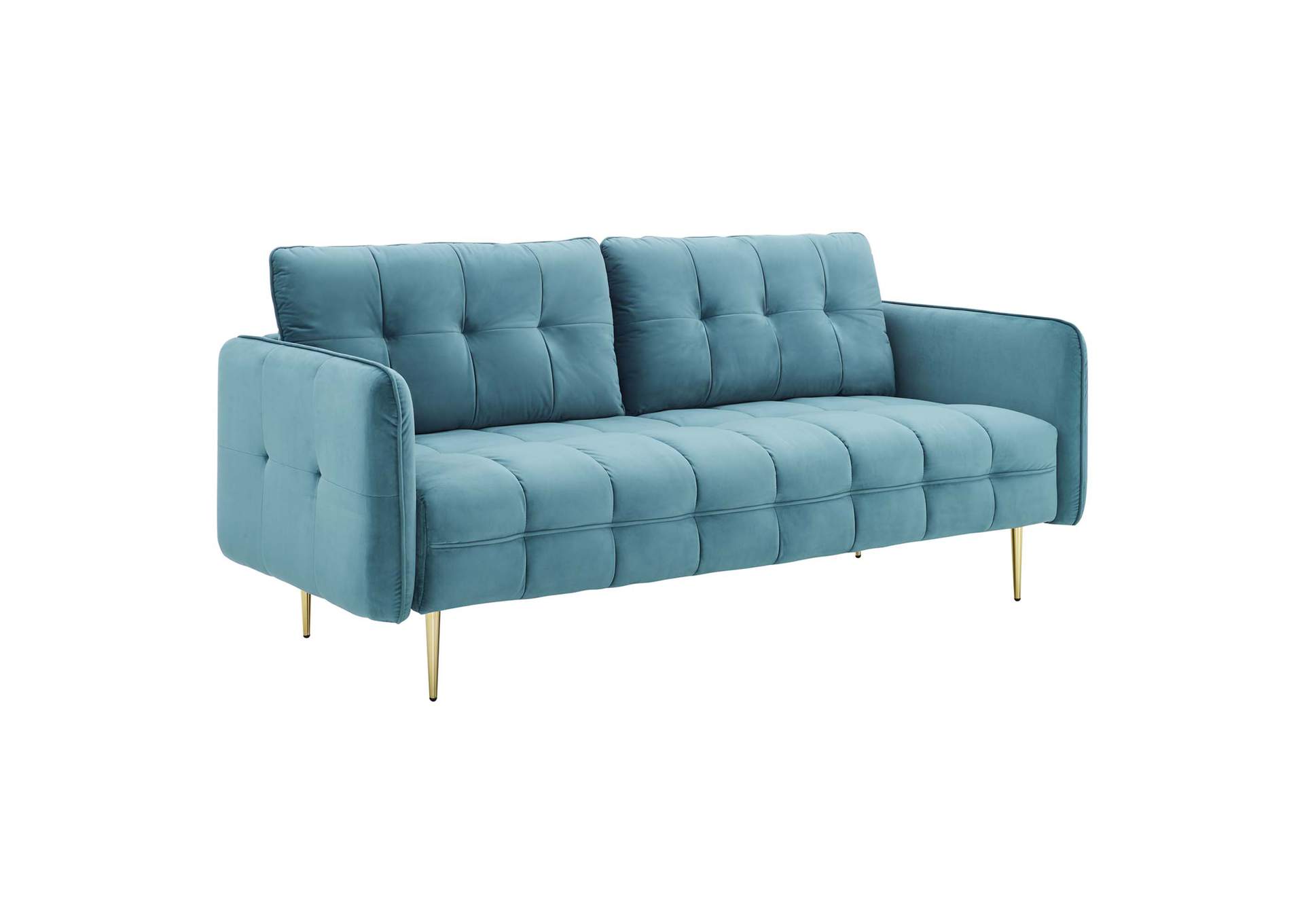 Sea Blue Cameron Tufted Performance Velvet Sofa,Modway