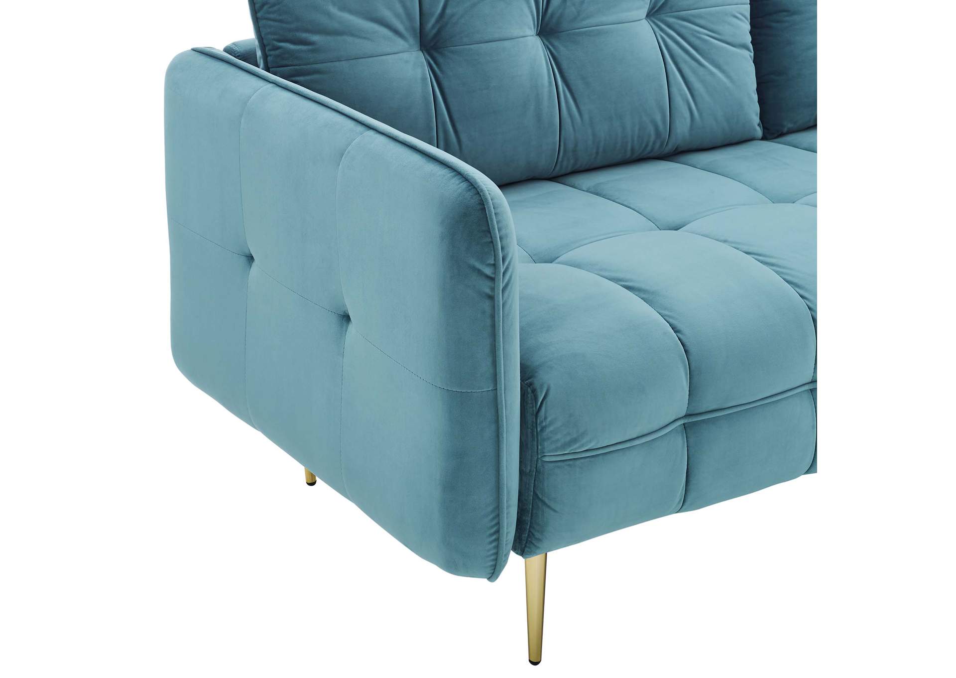 Sea Blue Cameron Tufted Performance Velvet Sofa,Modway