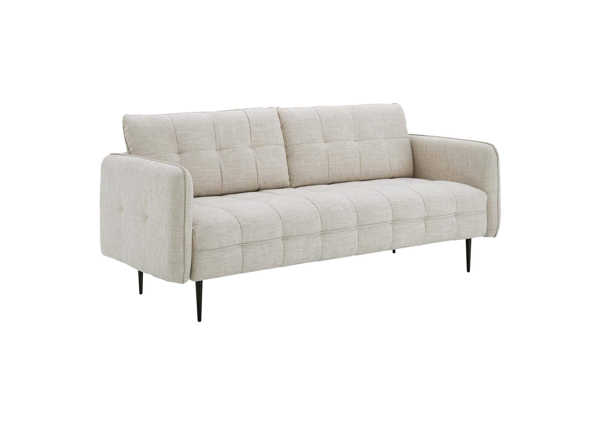 Beige Cameron Tufted Fabric Sofa,Modway