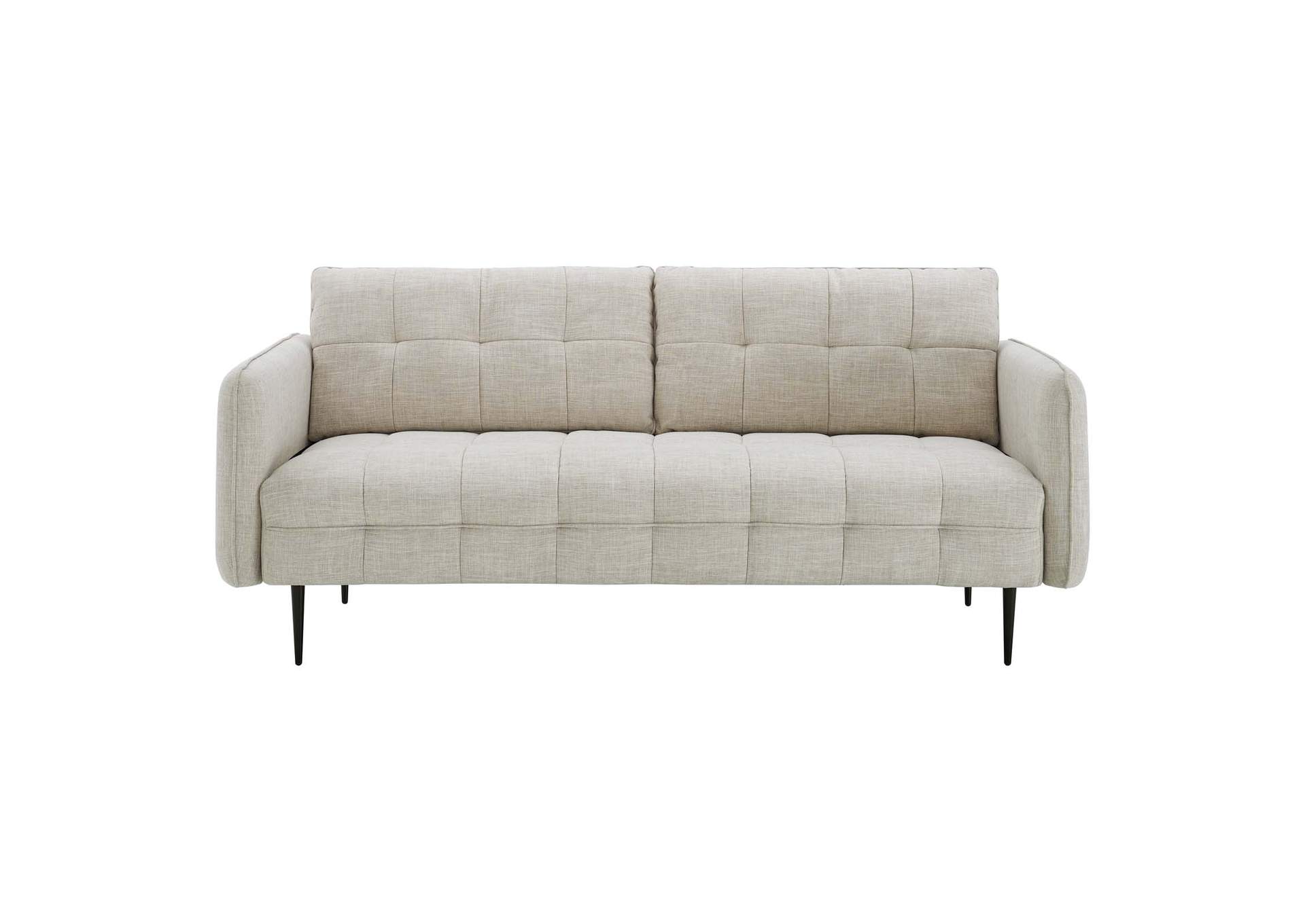 Beige Cameron Tufted Fabric Sofa,Modway