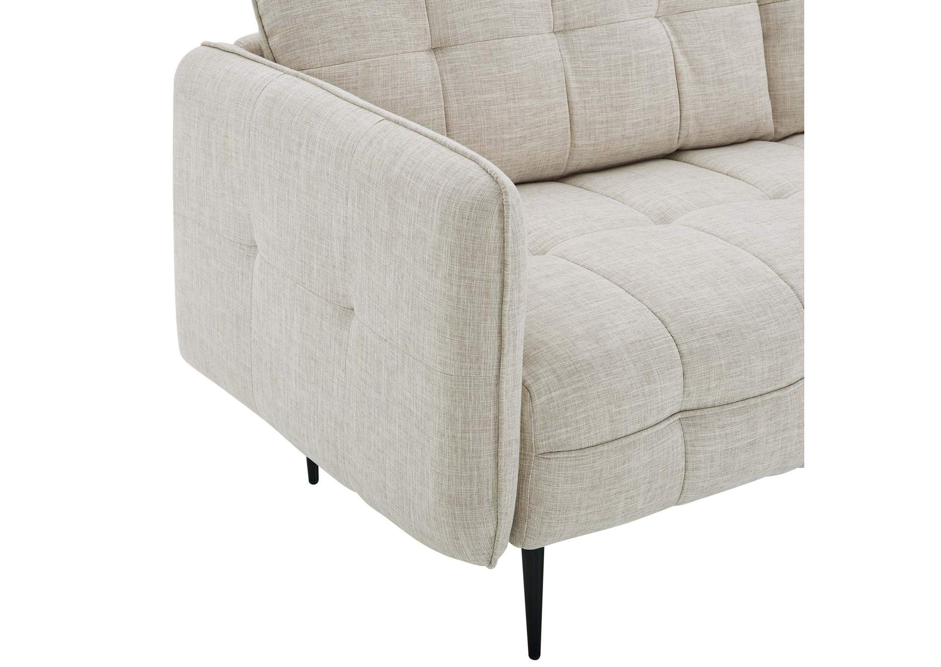 Beige Cameron Tufted Fabric Sofa,Modway