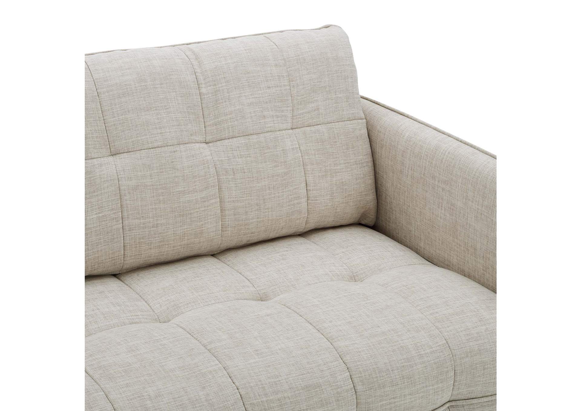 Beige Cameron Tufted Fabric Sofa,Modway