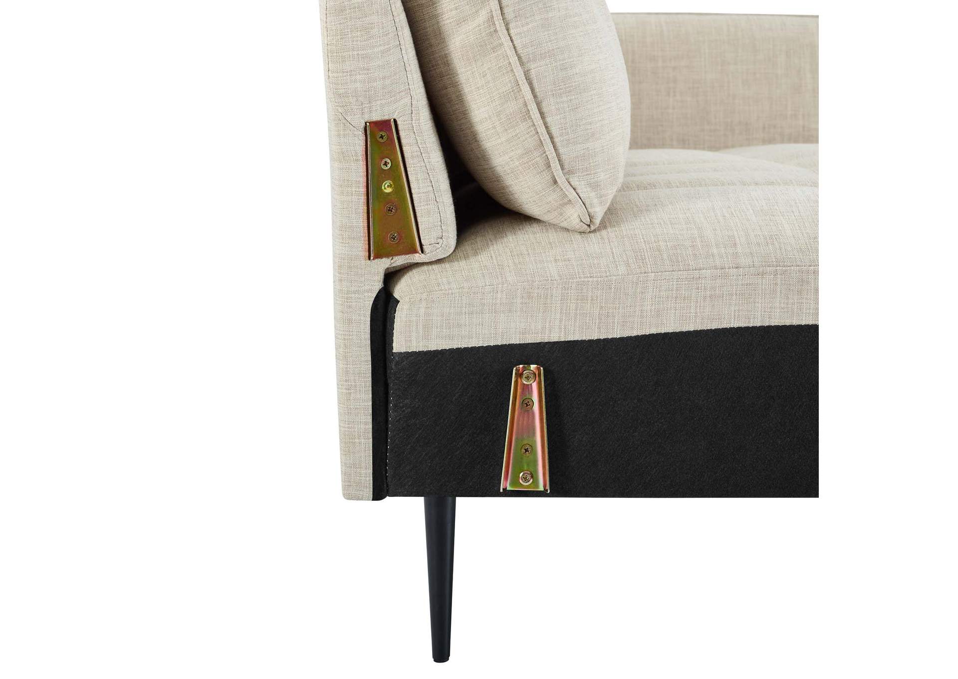 Beige Cameron Tufted Fabric Sofa,Modway