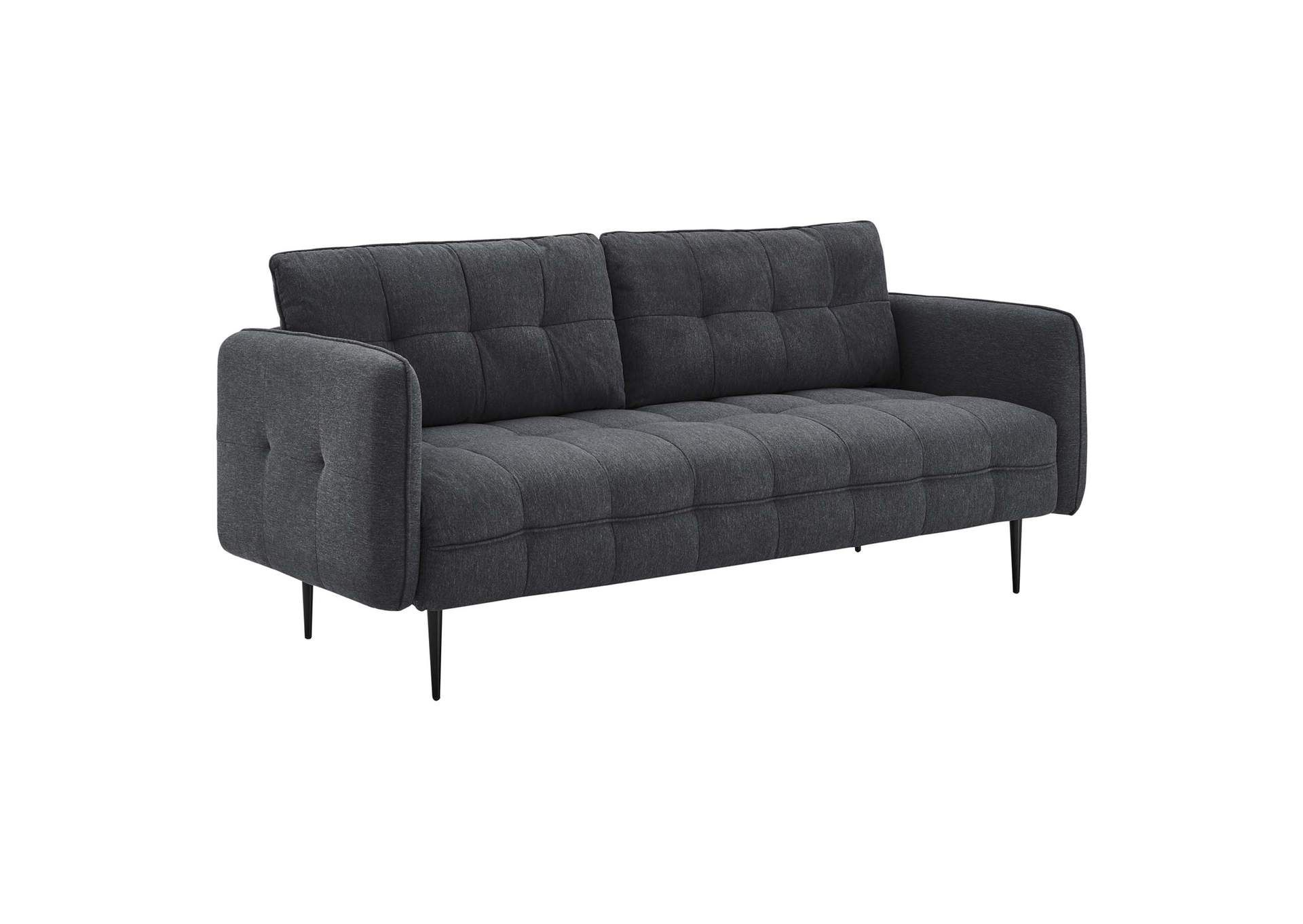 Charcoal Cameron Tufted Fabric Sofa,Modway