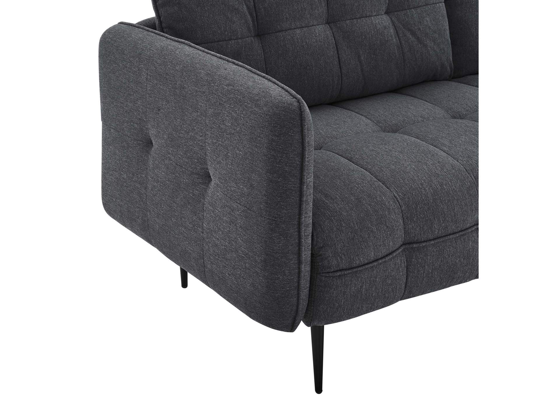 Charcoal Cameron Tufted Fabric Sofa,Modway