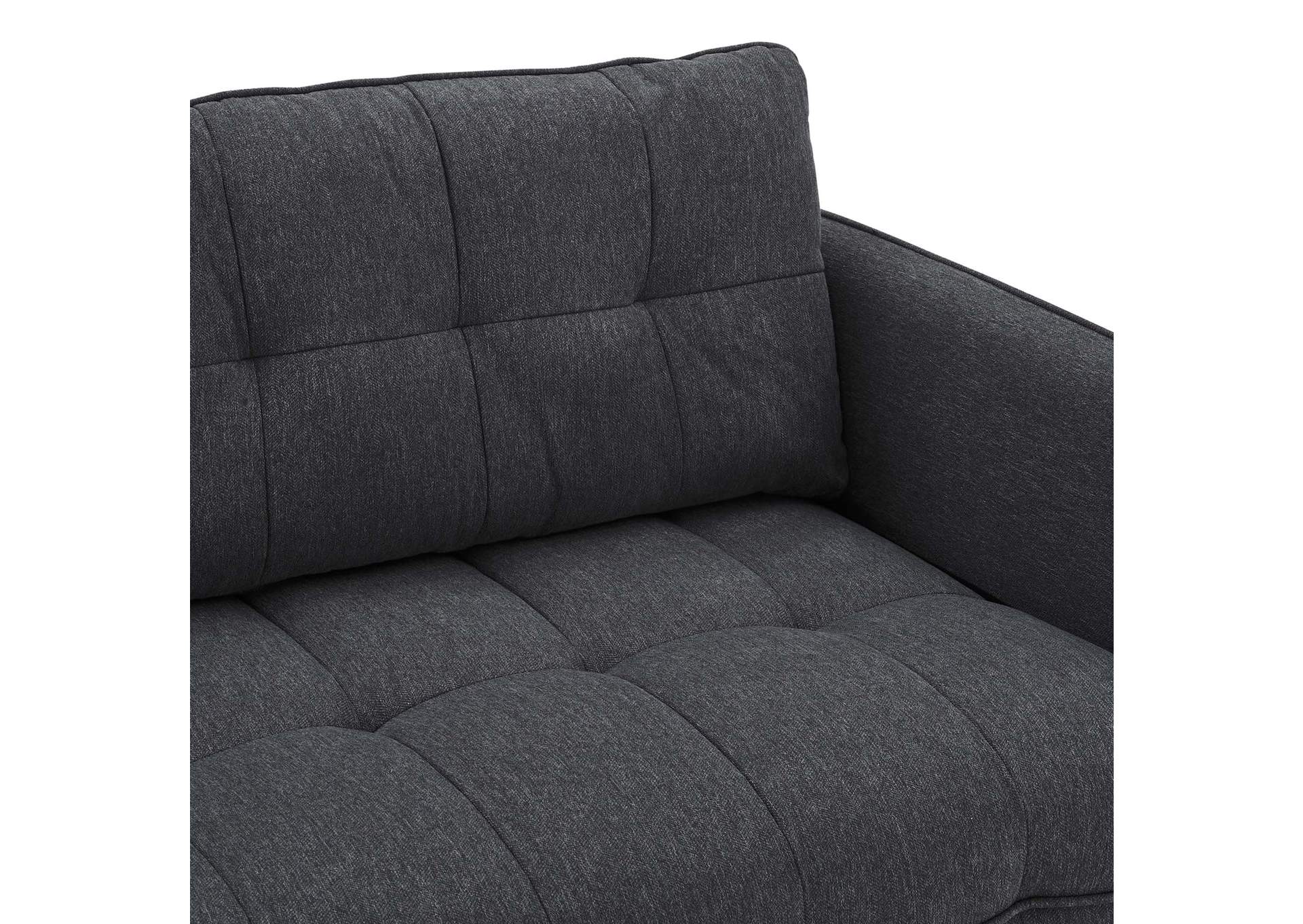 Charcoal Cameron Tufted Fabric Sofa,Modway