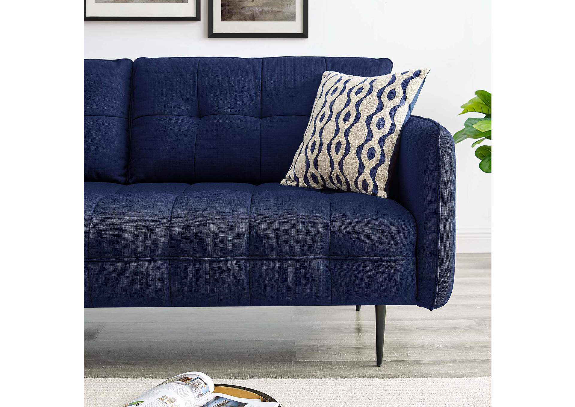 Royal Blue Cameron Tufted Fabric Sofa,Modway