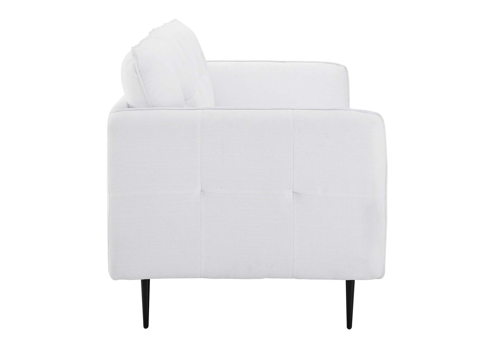 White Cameron Tufted Fabric Sofa,Modway