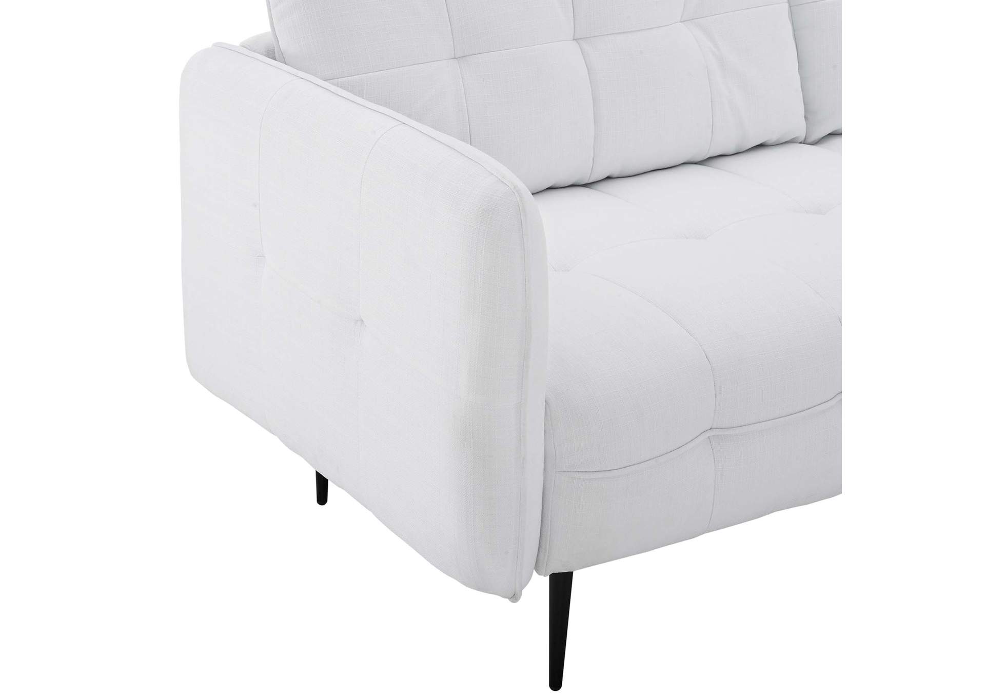 White Cameron Tufted Fabric Sofa,Modway