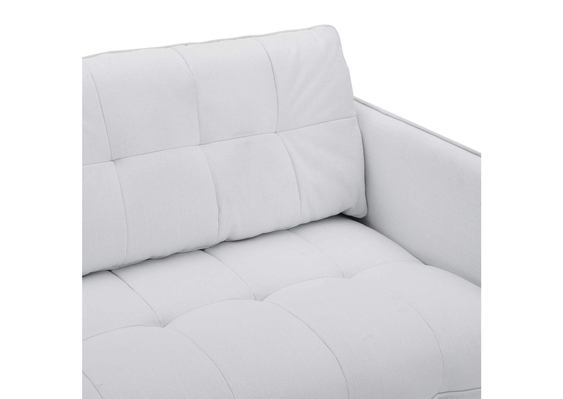 White Cameron Tufted Fabric Sofa,Modway