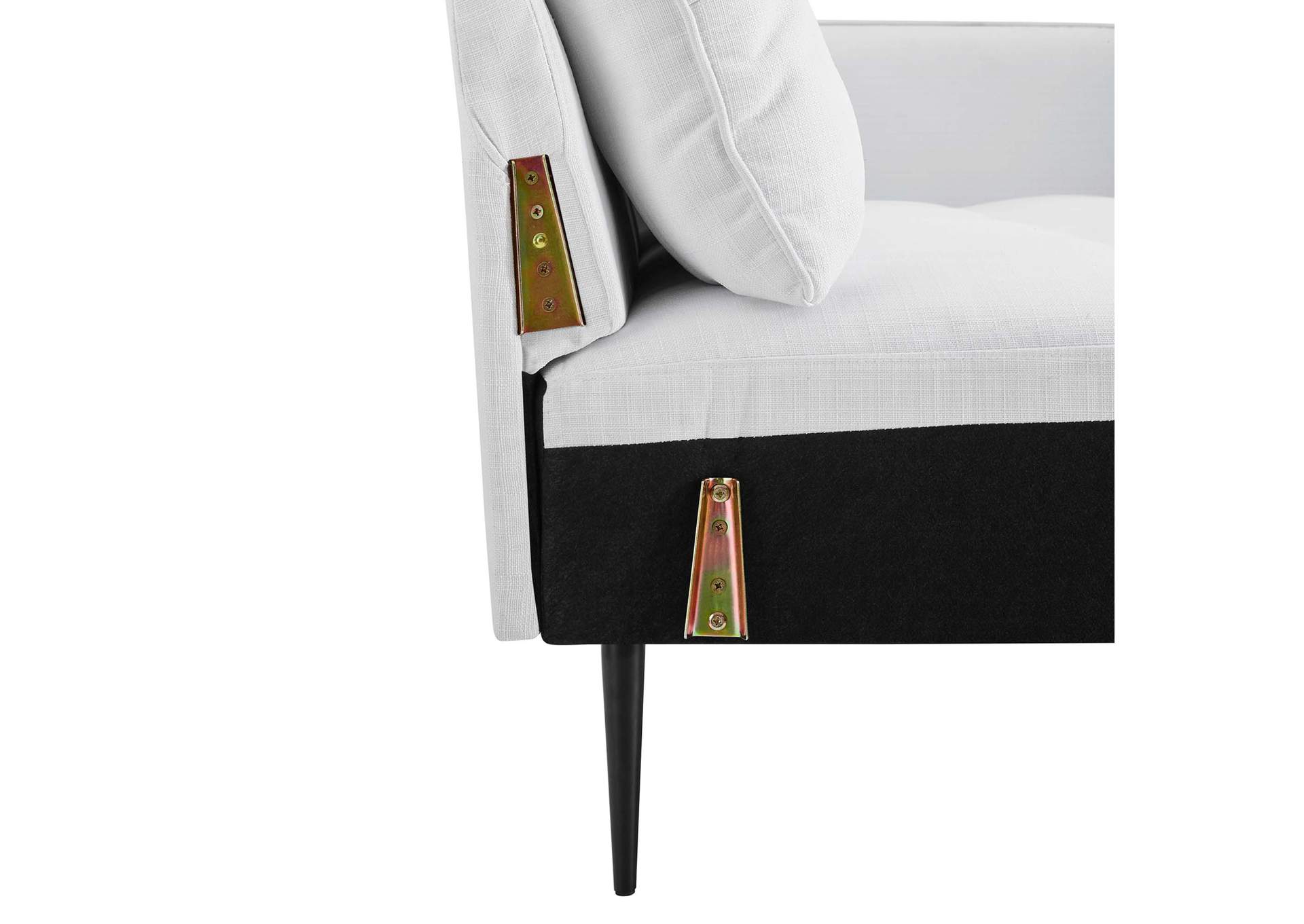 White Cameron Tufted Fabric Sofa,Modway