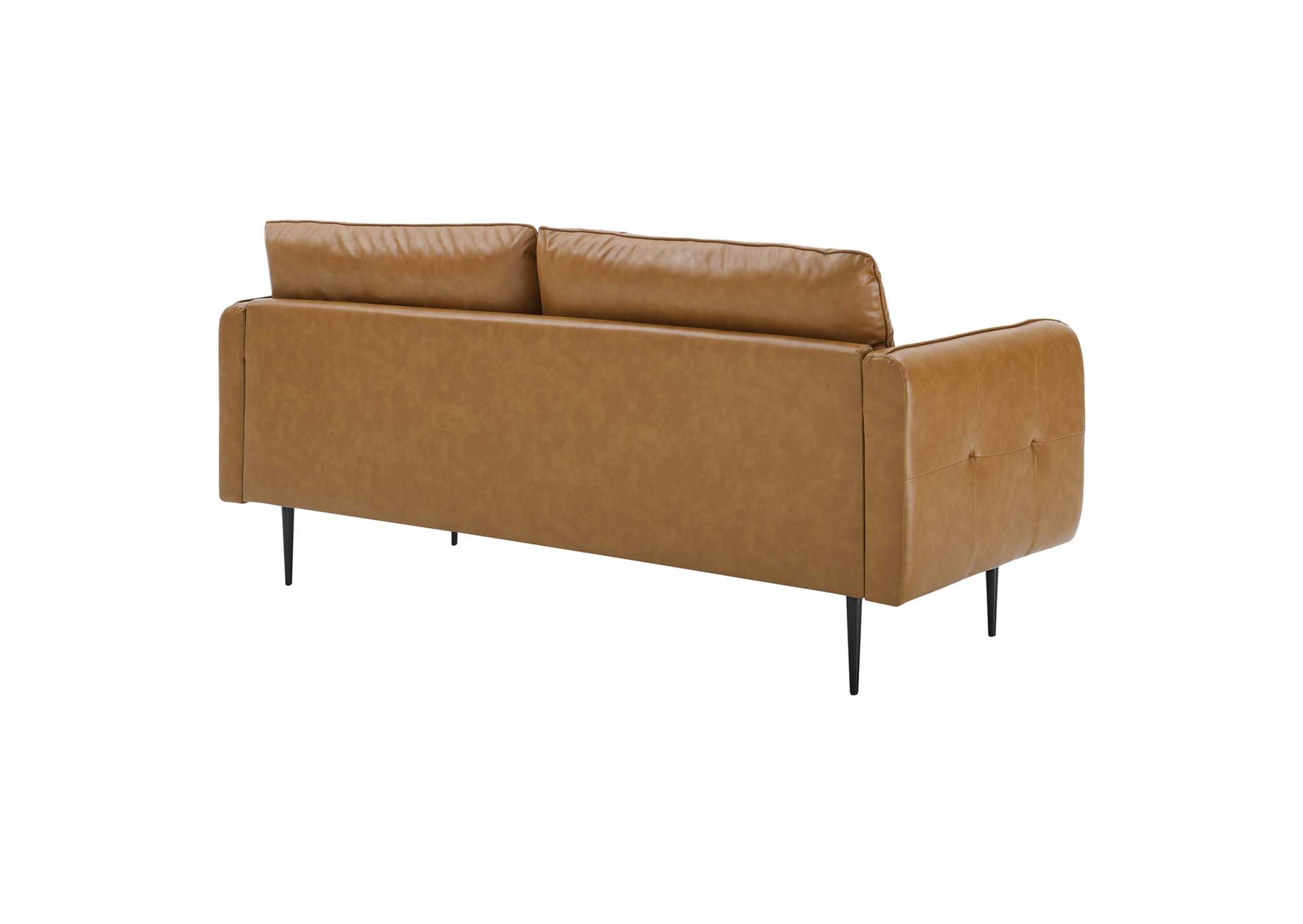 Tan Cameron Tufted Vegan Leather Sofa,Modway