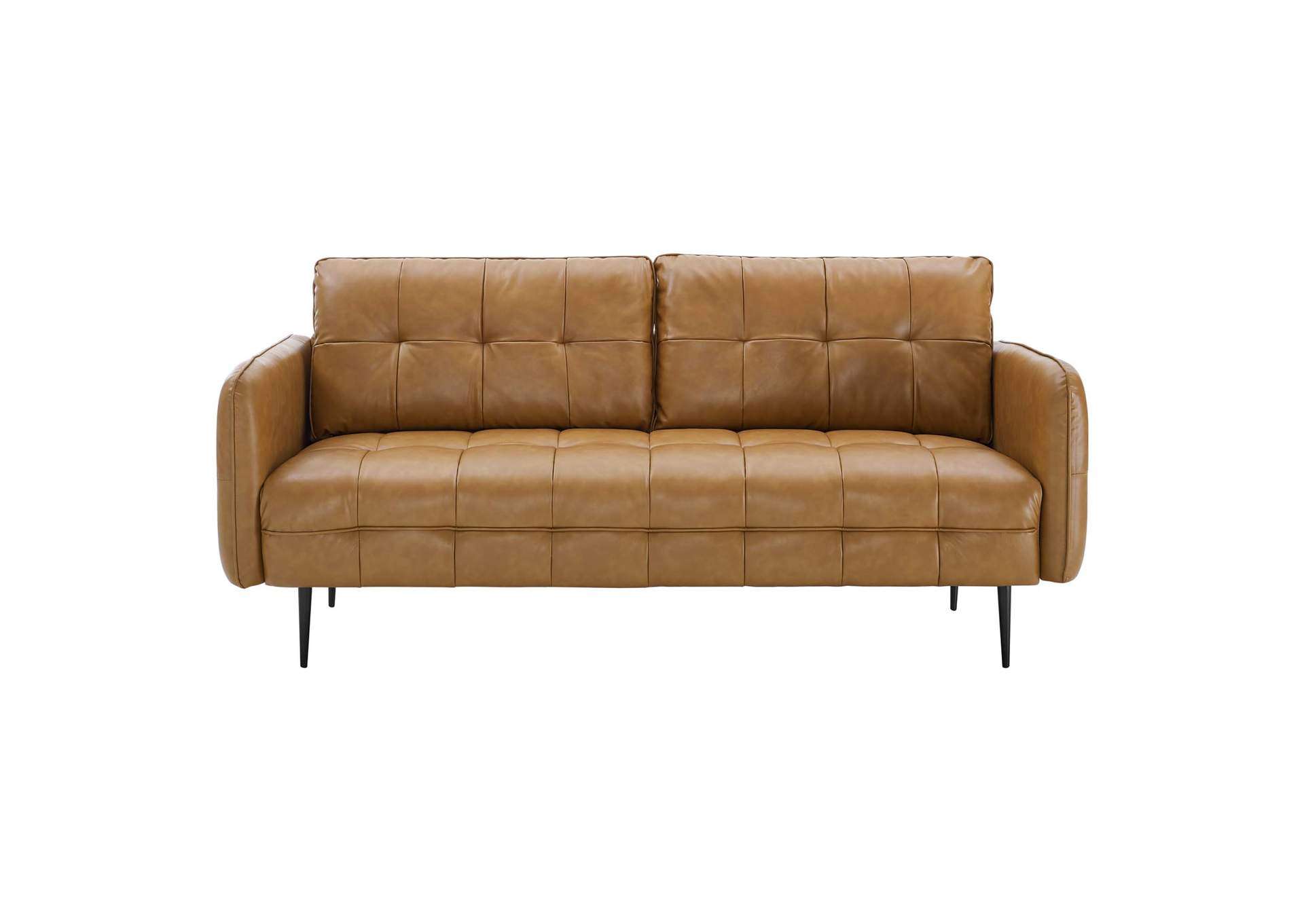 Tan Cameron Tufted Vegan Leather Sofa,Modway