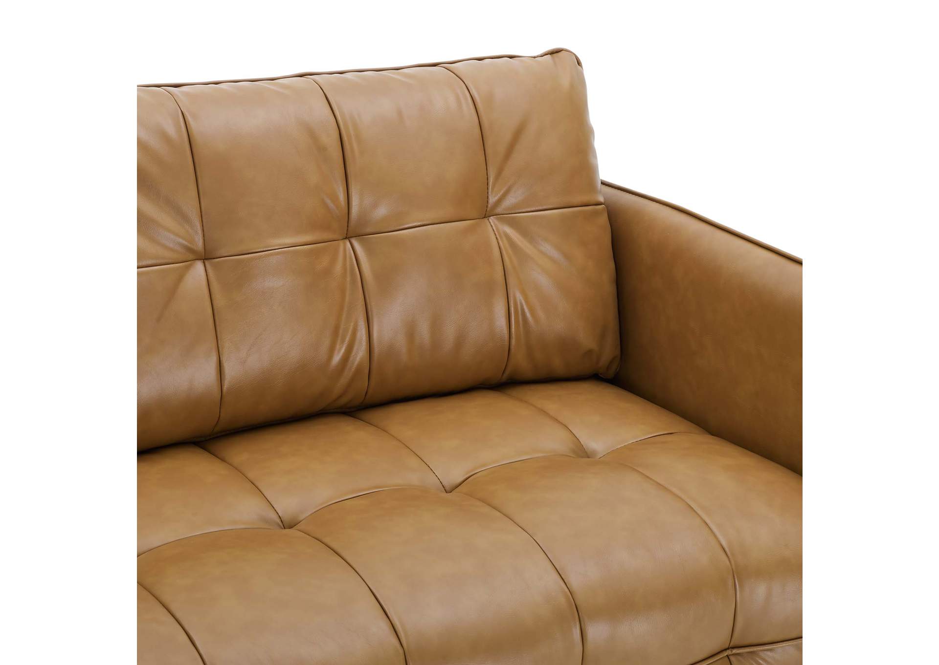 Tan Cameron Tufted Vegan Leather Sofa,Modway