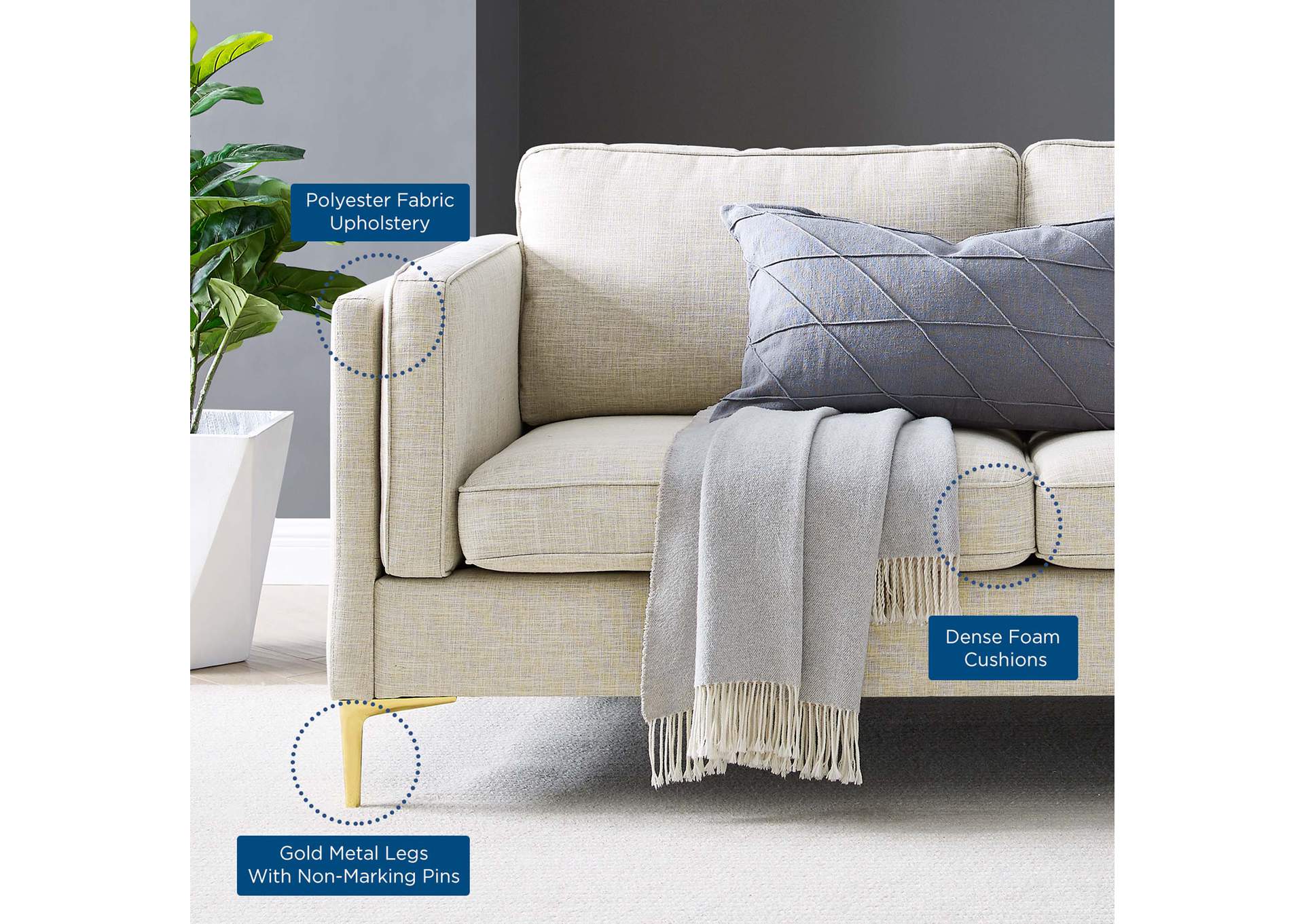 Kaiya Fabric Sofa,Modway