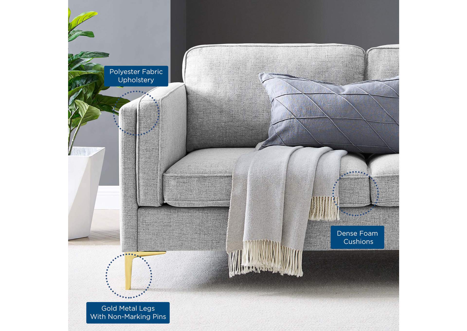 Kaiya Fabric Sofa,Modway