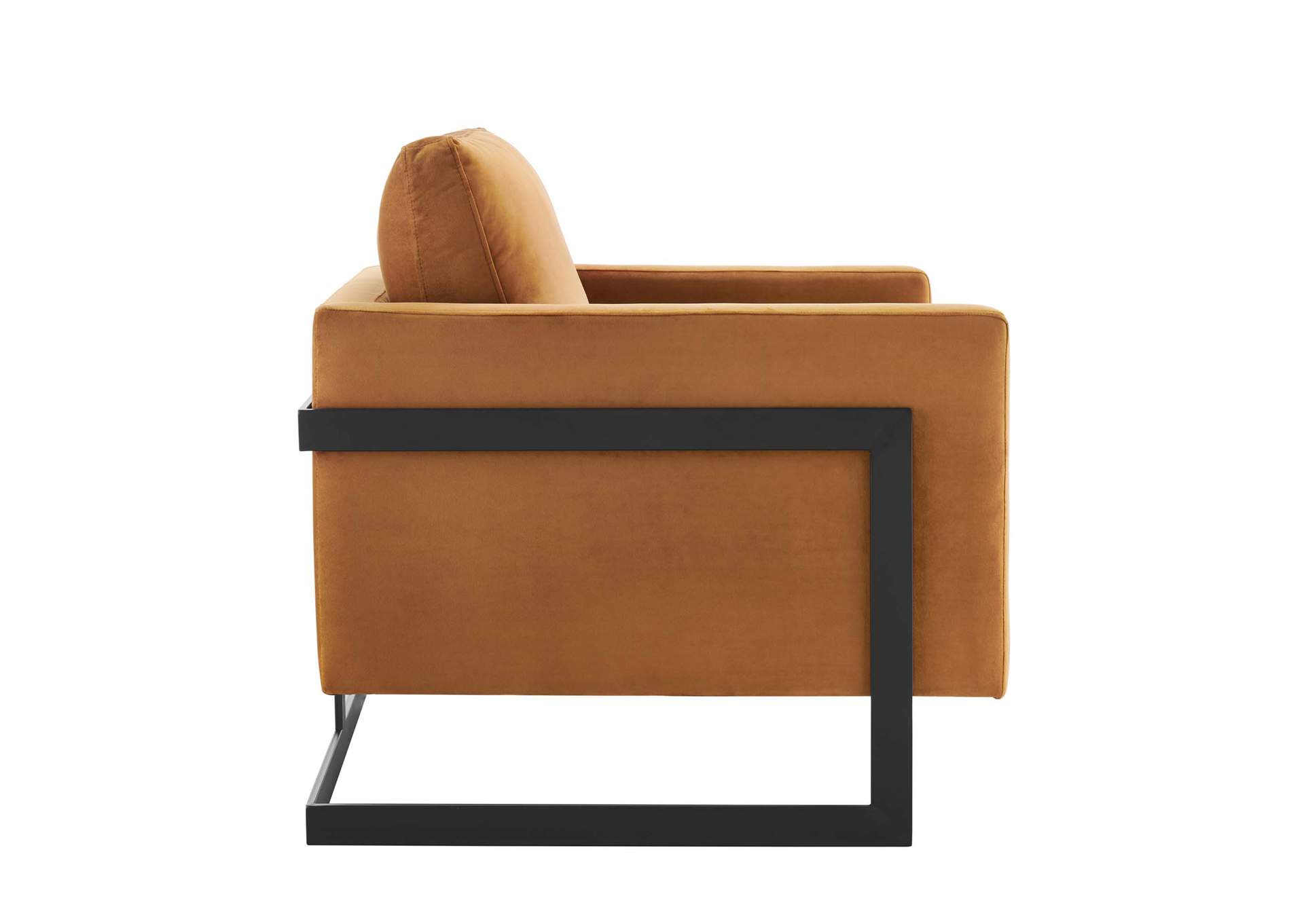 Black Cognac Posse Performance Velvet Accent Chair,Modway