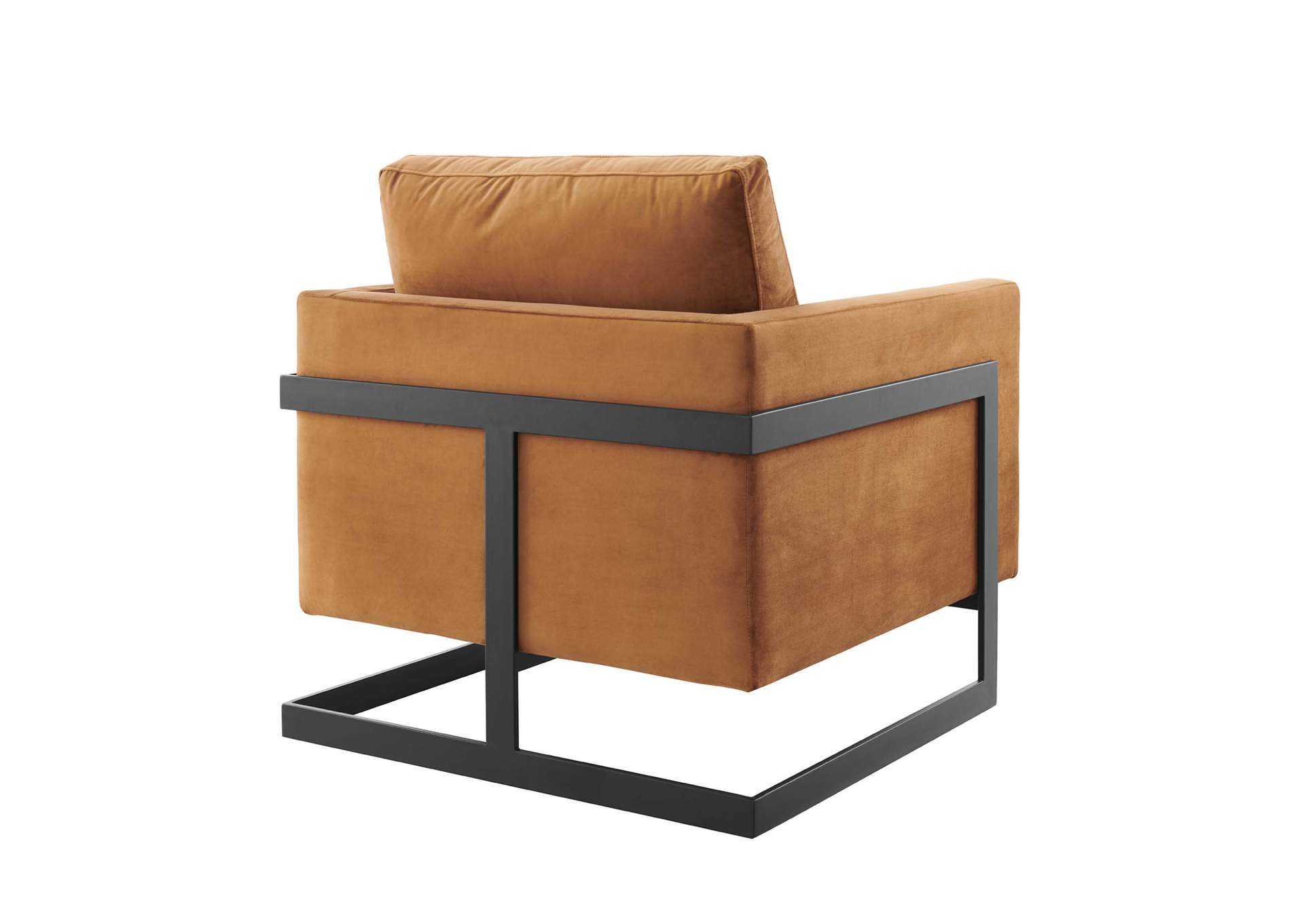 Black Cognac Posse Performance Velvet Accent Chair,Modway