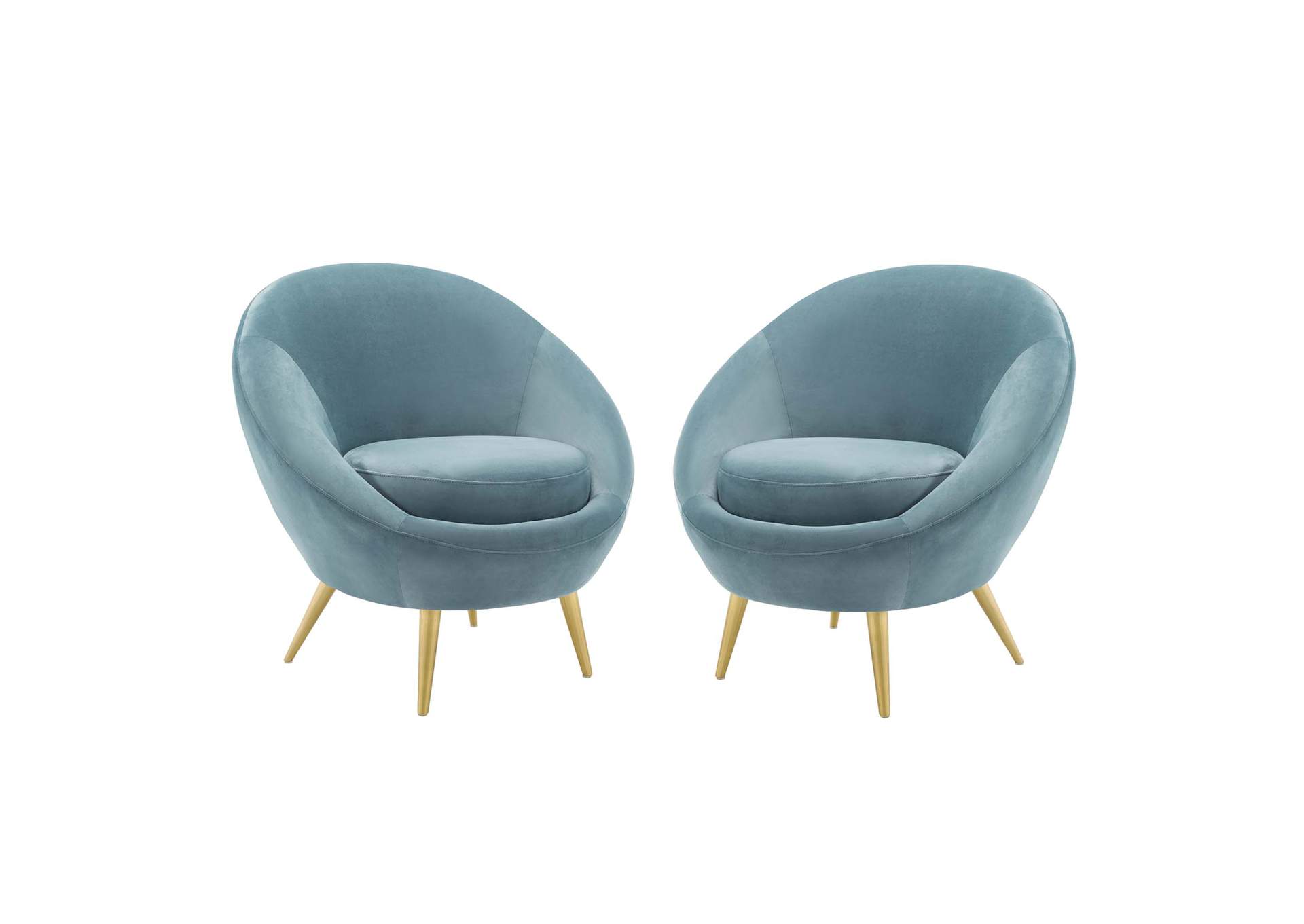 Light Blue Circuit Accent Chair Performance Velvet [Set of 2],Modway