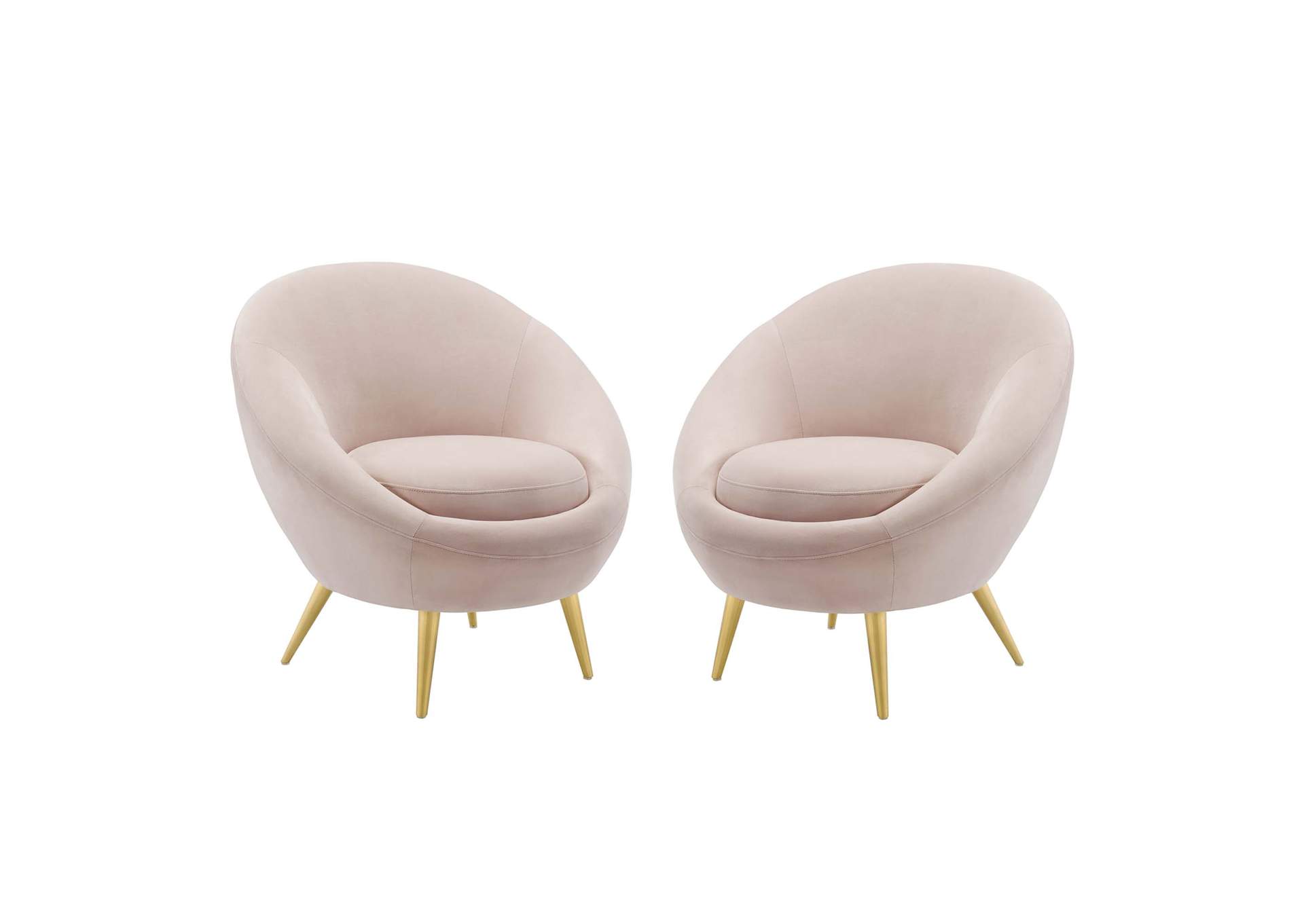 Pink Circuit Accent Chair Performance Velvet [Set of 2],Modway