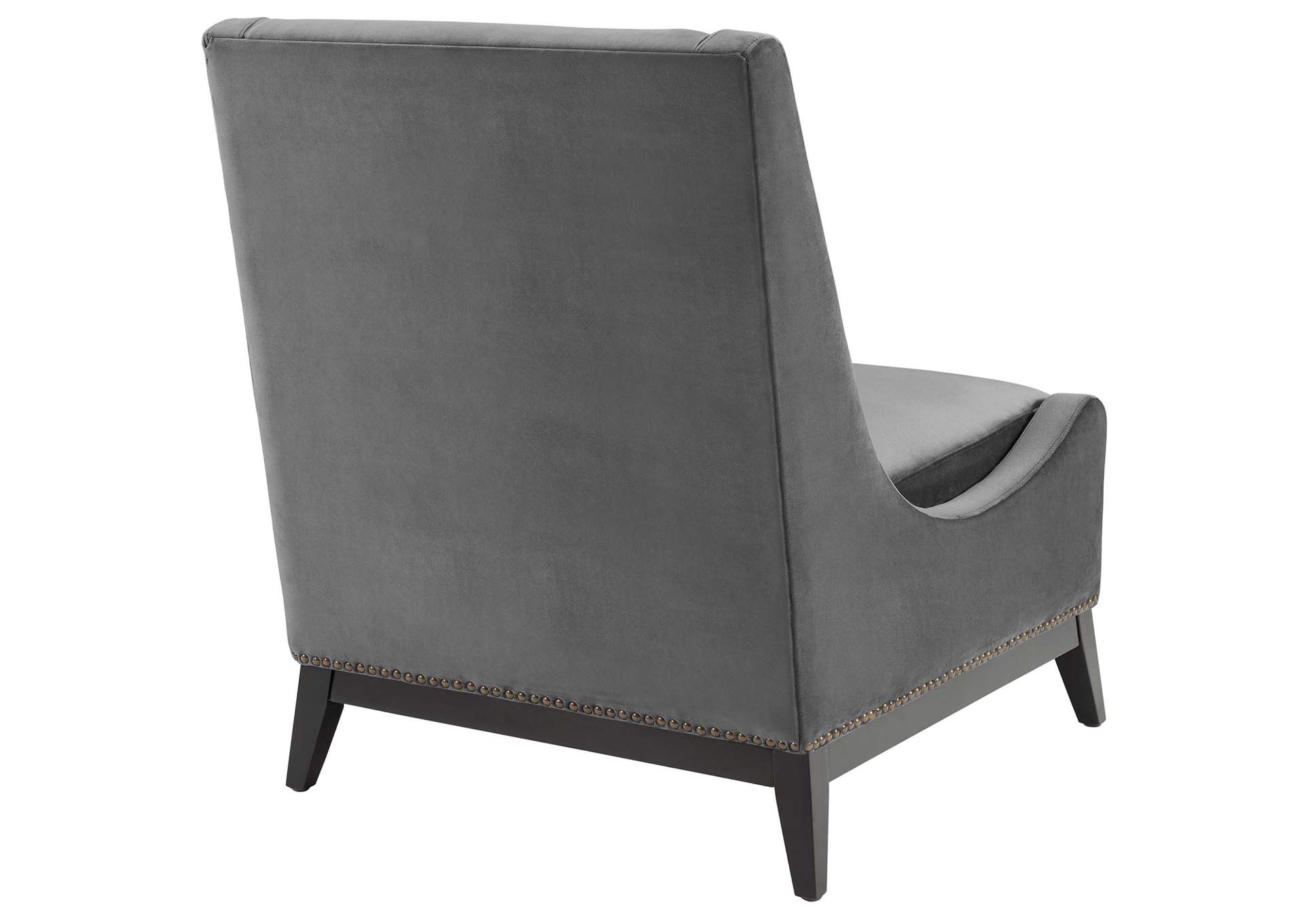 Gray Confident Lounge Chair Upholstered Performance Velvet [Set of 2],Modway