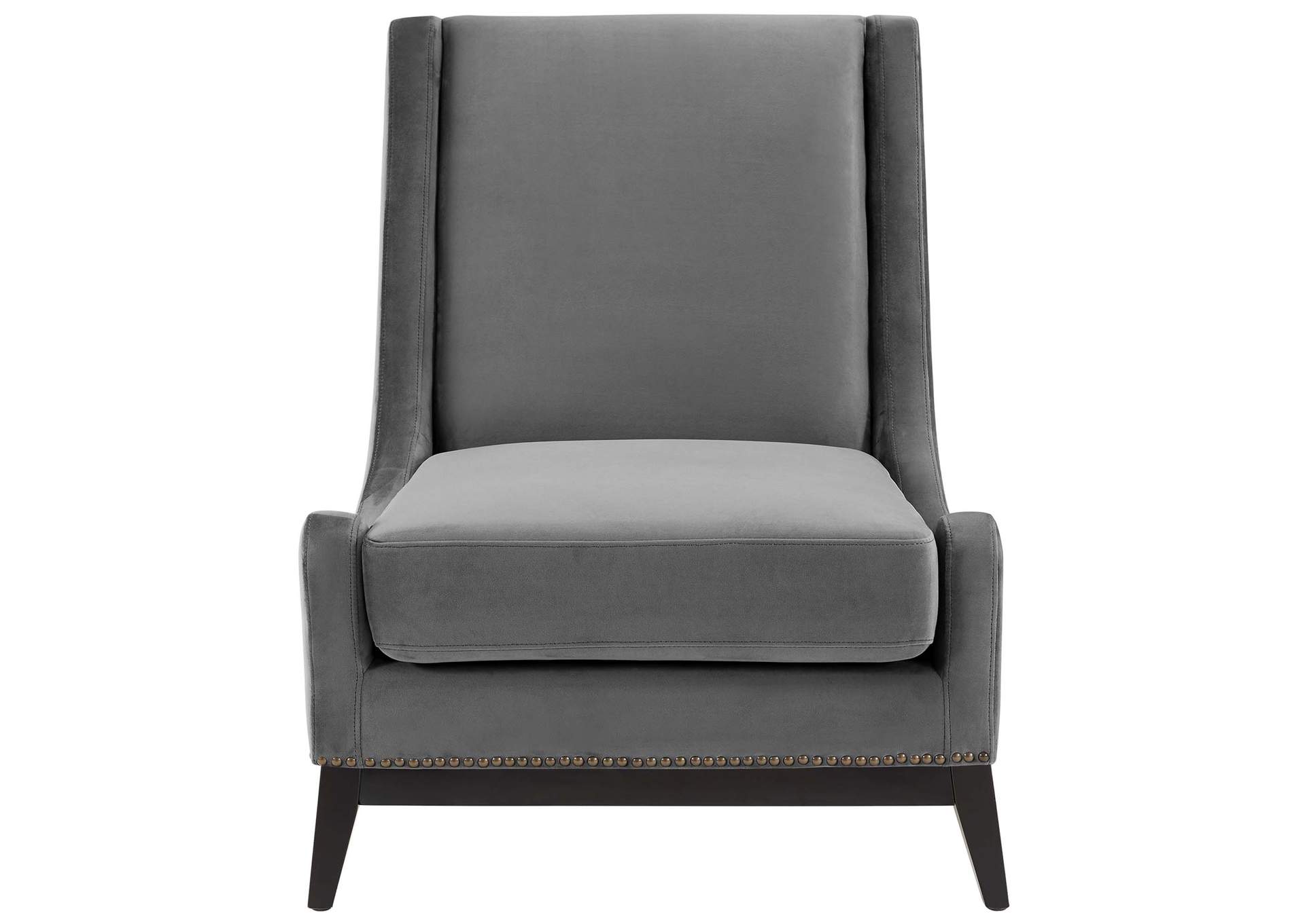 Gray Confident Lounge Chair Upholstered Performance Velvet [Set of 2],Modway