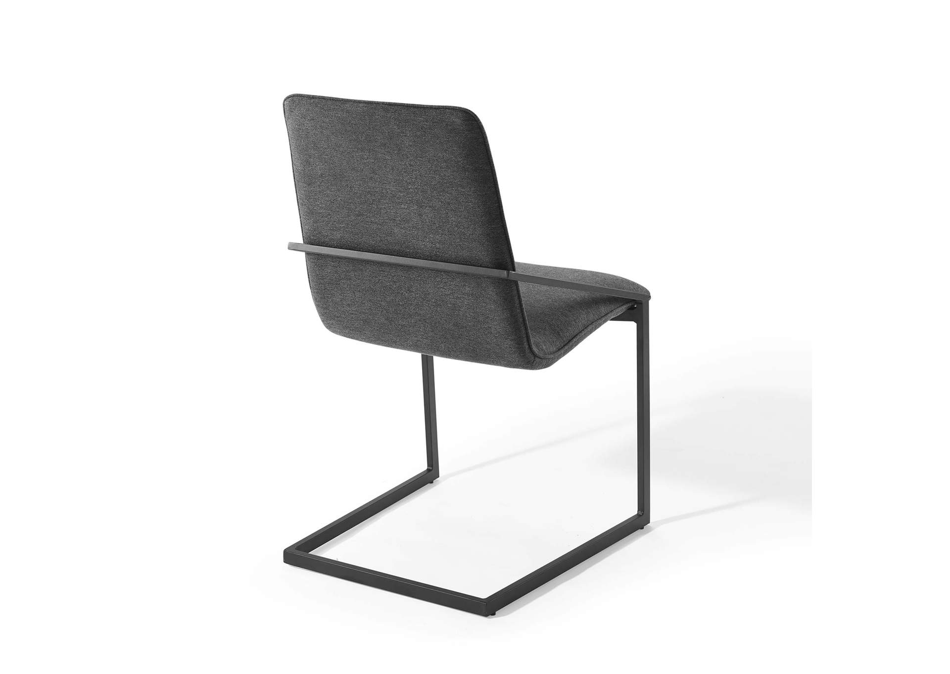 Black Charcoal Pitch Arm Dining Chair Upholstered Fabric [Set of 2],Modway