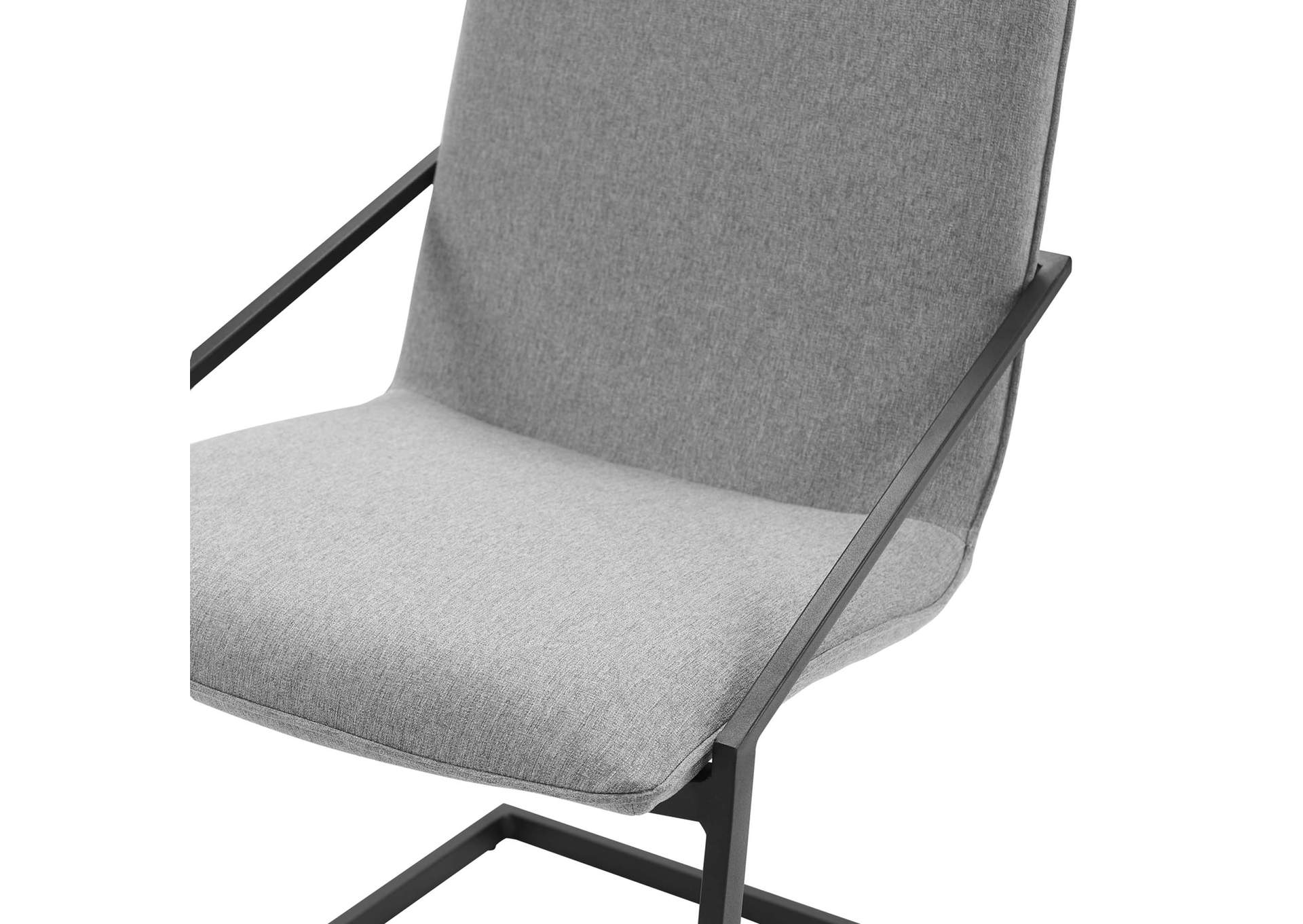 Black Light Gray Pitch Arm Dining Chair Upholstered Fabric [Set of 2],Modway