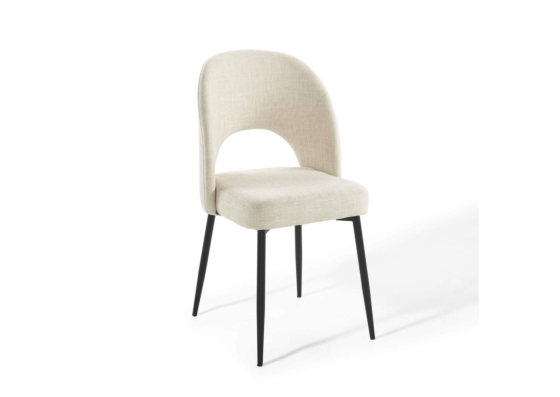 Black Beige Rouse Dining Side Chair Upholstered Fabric [Set of 2],Modway
