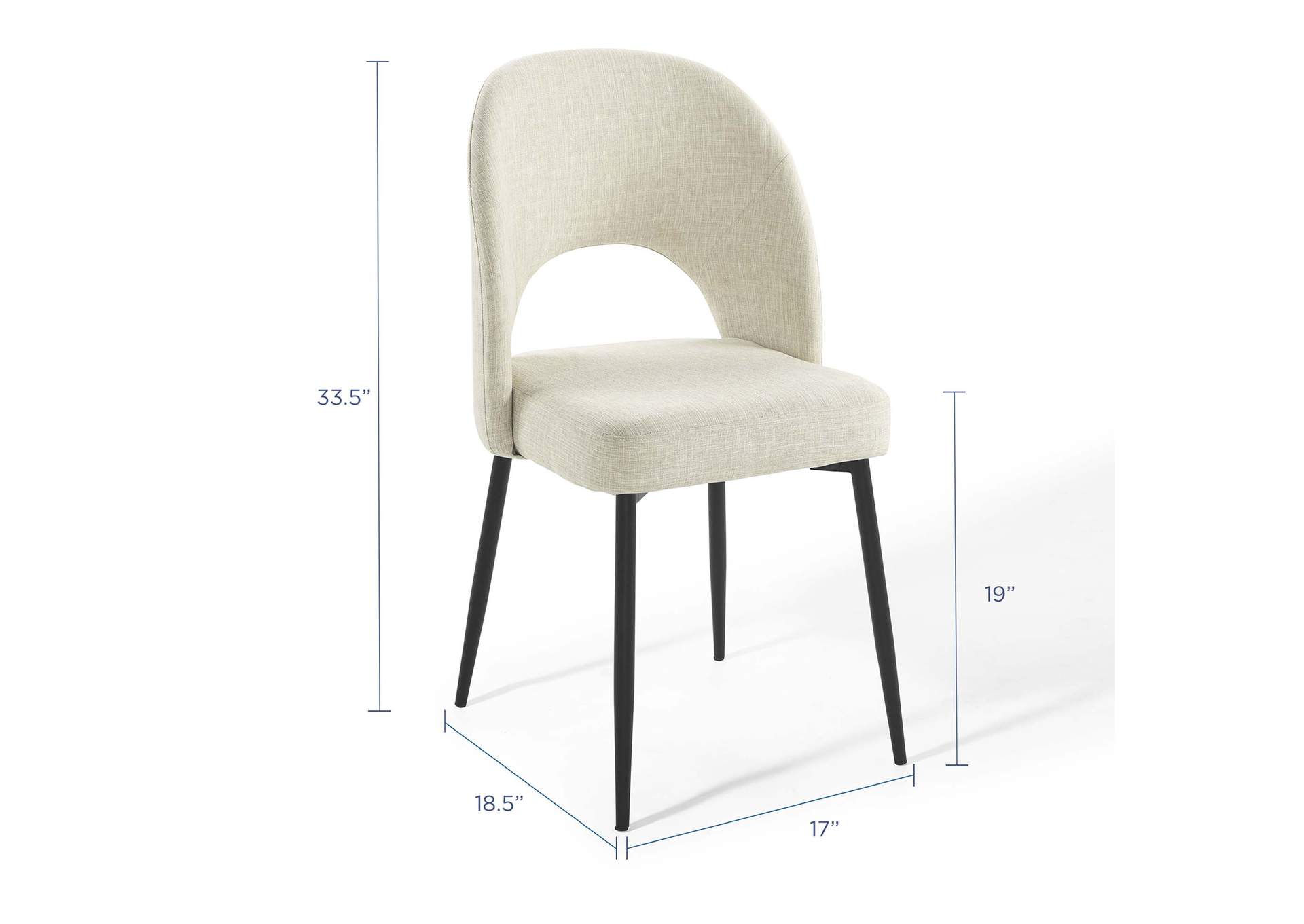 Black Beige Rouse Dining Side Chair Upholstered Fabric [Set of 2],Modway