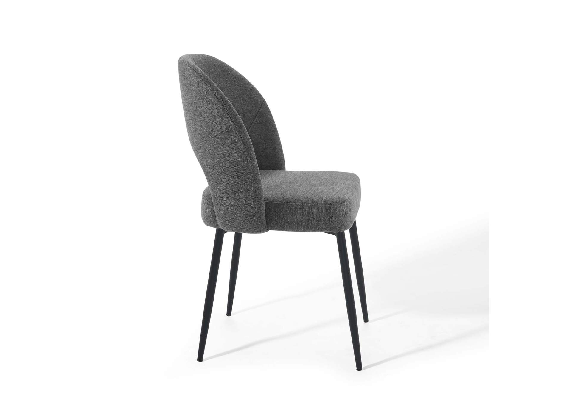 Black Charcoal Rouse Dining Side Chair Upholstered Fabric [Set of 2],Modway