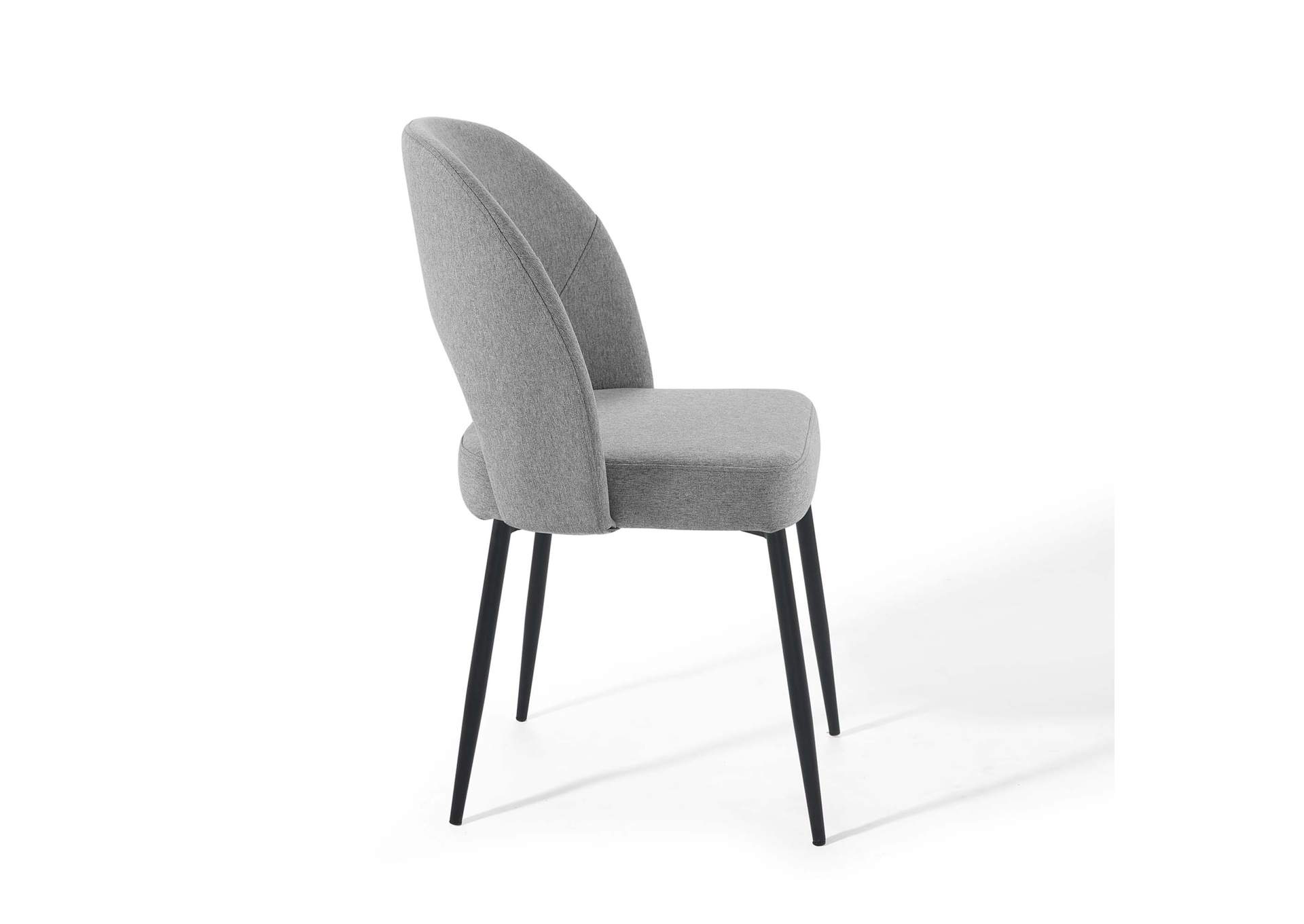 Black Light Gray Rouse Dining Side Chair Upholstered Fabric [Set of 2],Modway