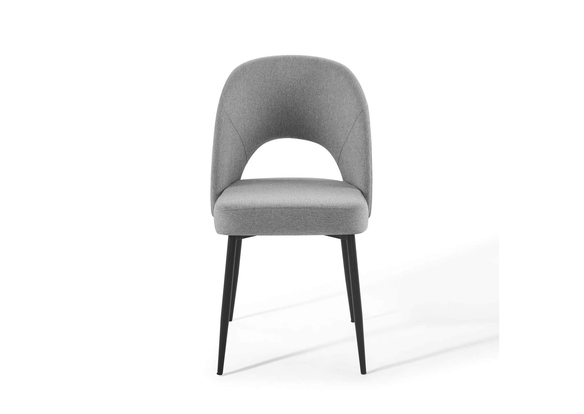Black Light Gray Rouse Dining Side Chair Upholstered Fabric [Set of 2],Modway