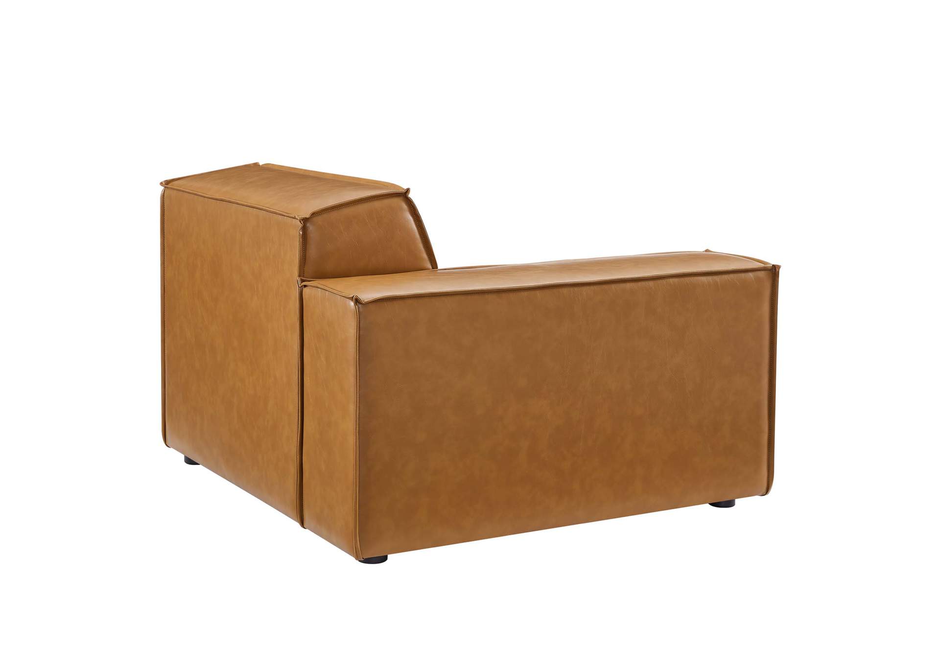 Tan Restore Left-Arm Vegan Leather Sectional Sofa Chair,Modway