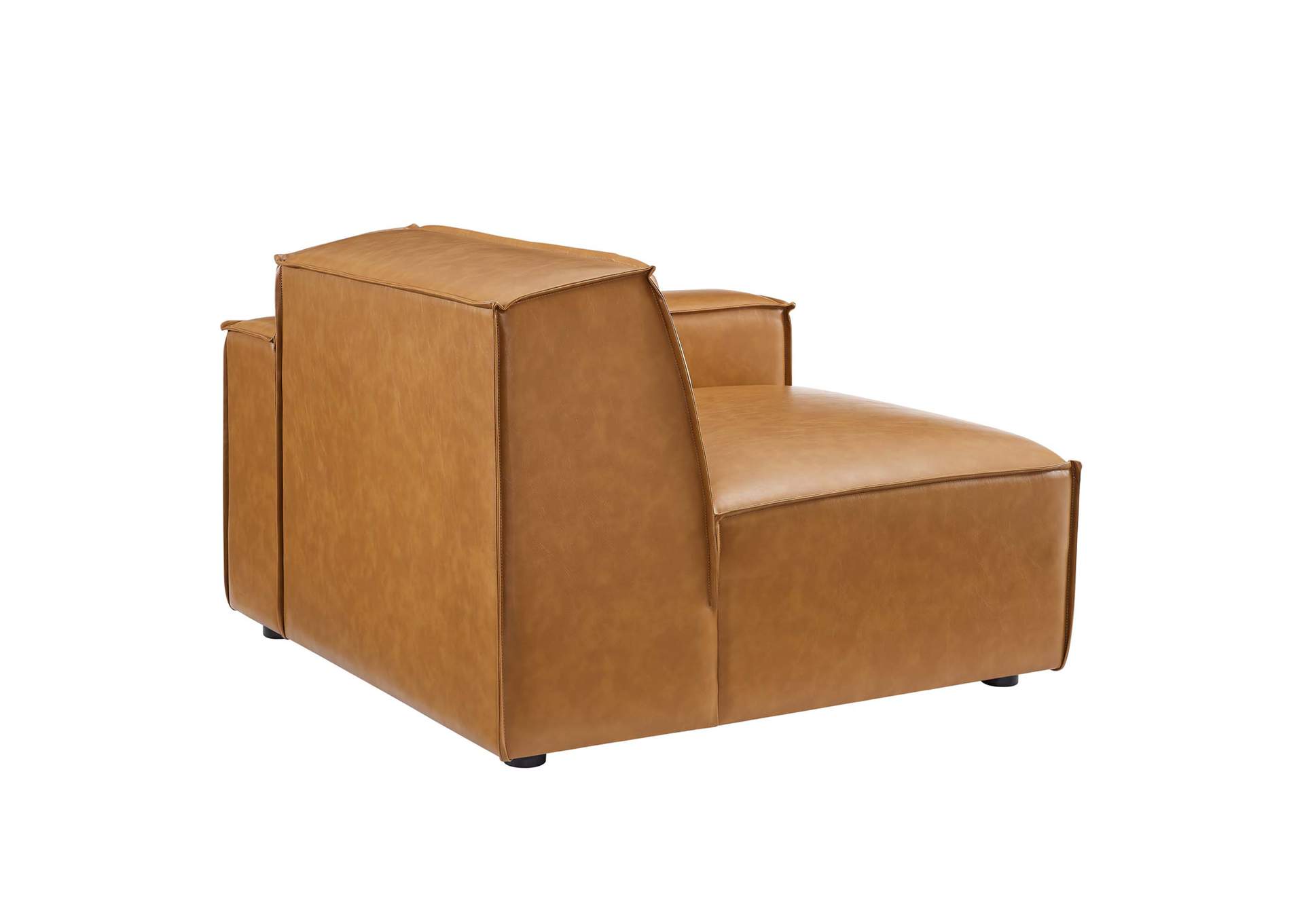 Tan Restore Right-Arm Vegan Leather Sectional Sofa Chair,Modway