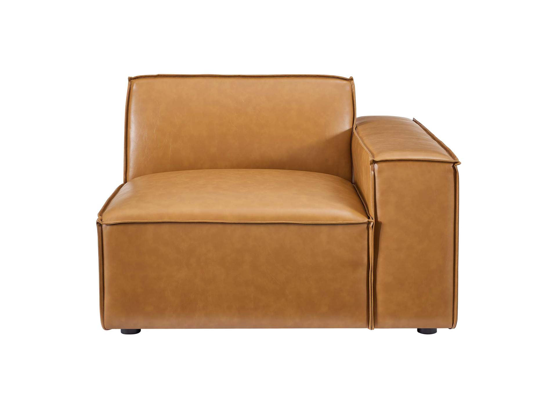 Tan Restore Right-Arm Vegan Leather Sectional Sofa Chair,Modway