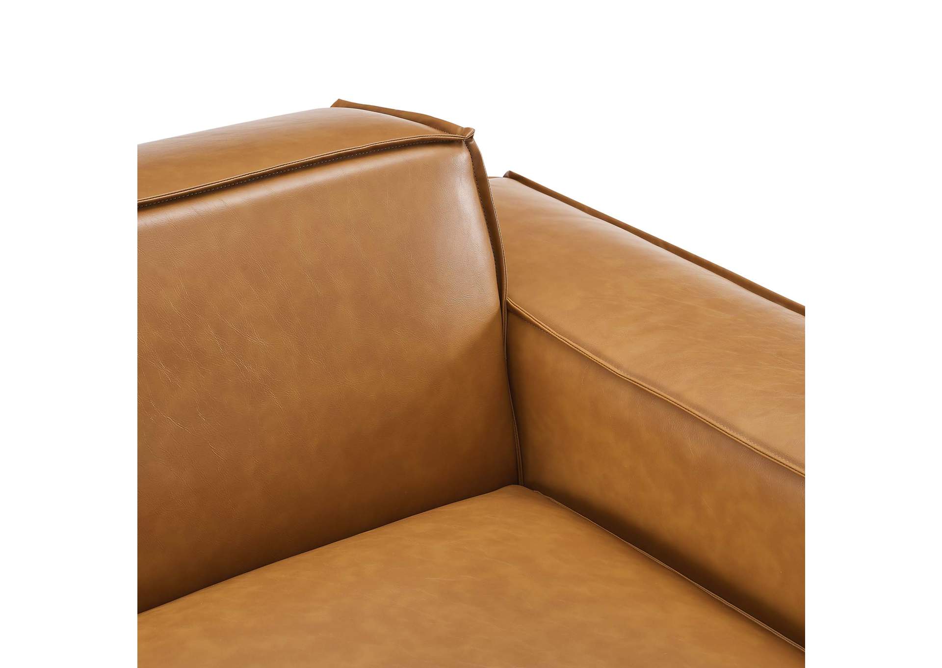Tan Restore Right-Arm Vegan Leather Sectional Sofa Chair,Modway